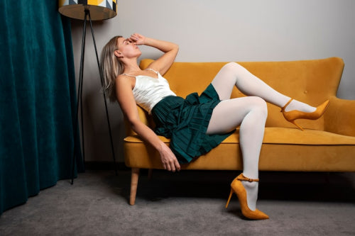 Sheer Socks Pair With Heels in Contemporary Styling