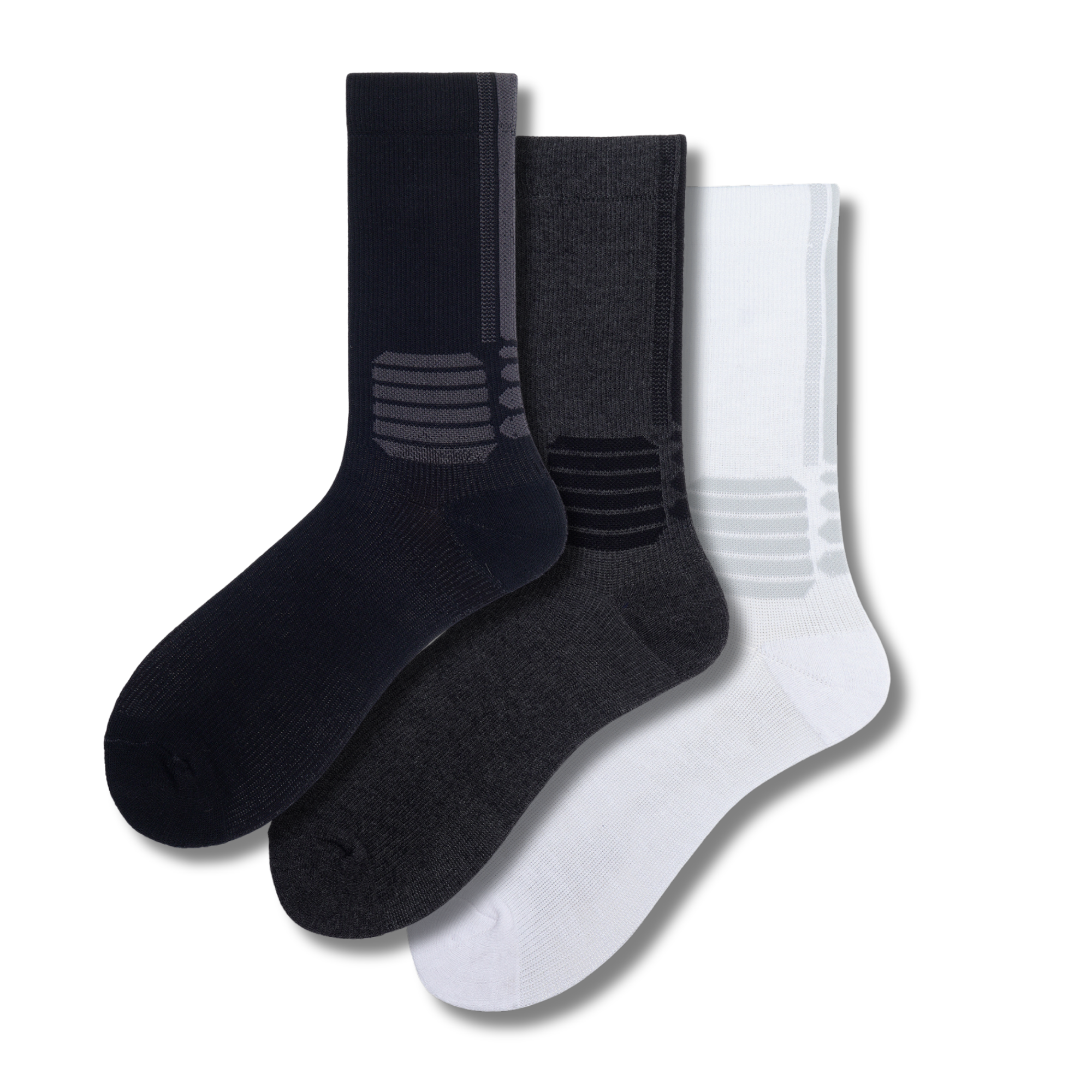 Support Mode Greytones Pack of 3 Pairs | Mid-Calf Compression Socks