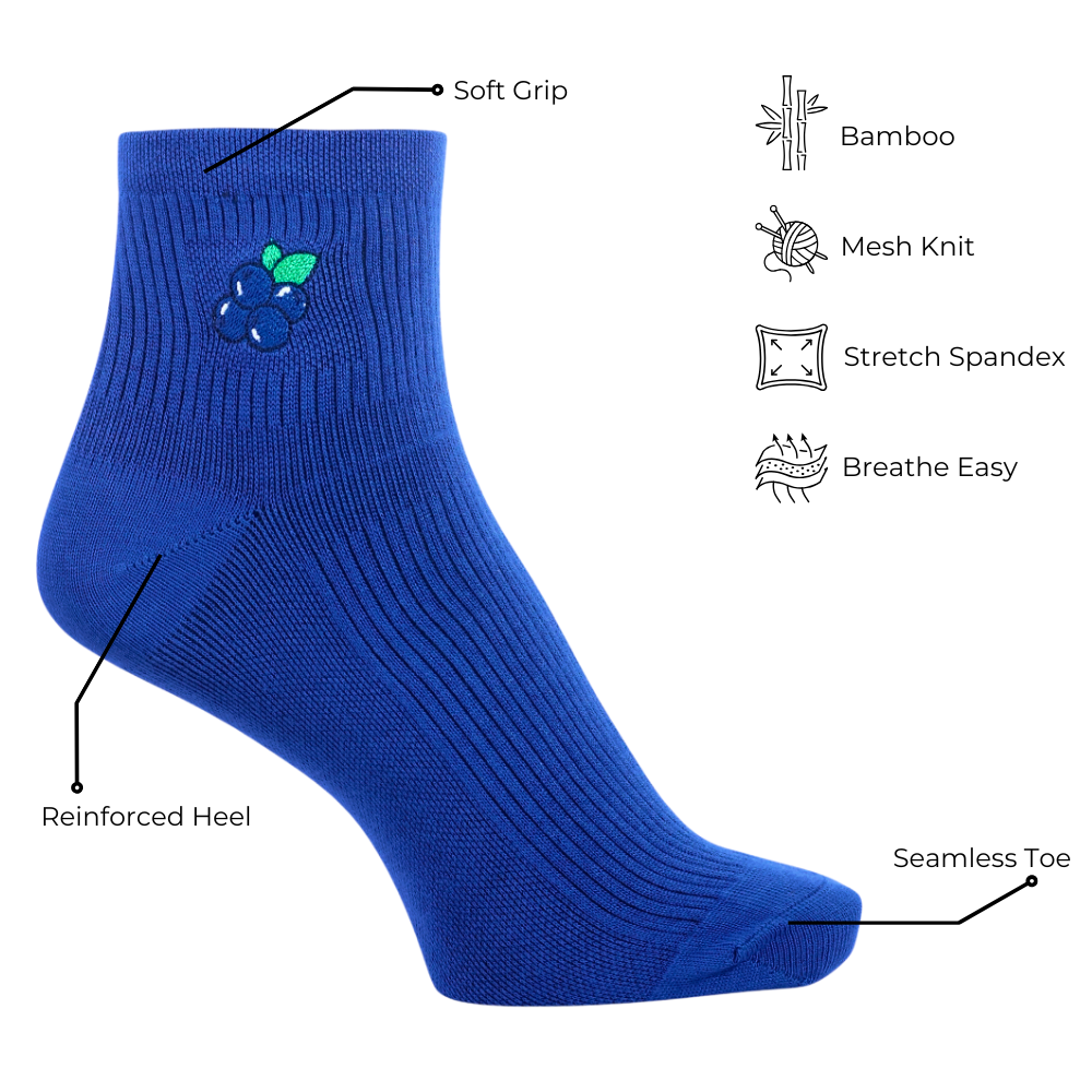 Berryxx Bamboo Ankle Socks – Soft, Breathable & Fruity Fun