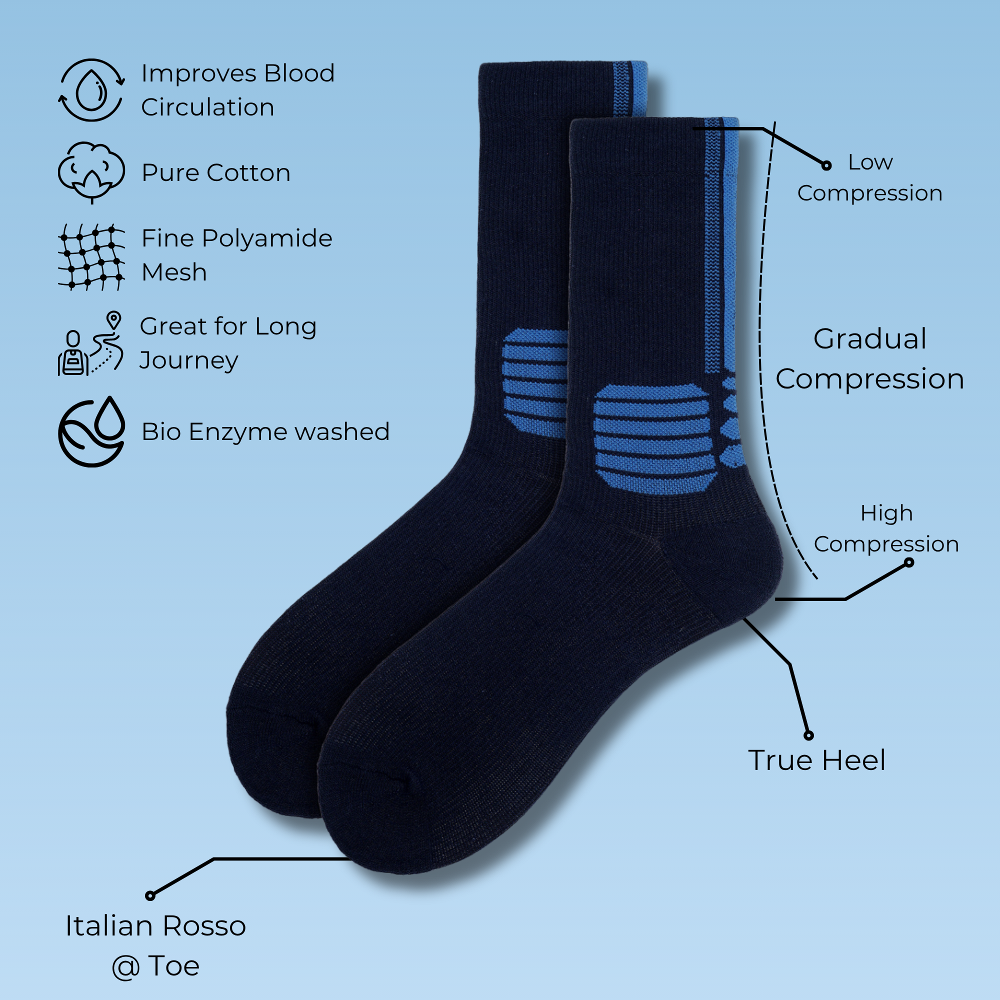 Support Mode Bestsellers Pack of 3 Pairs | Mid-Calf Compression Socks