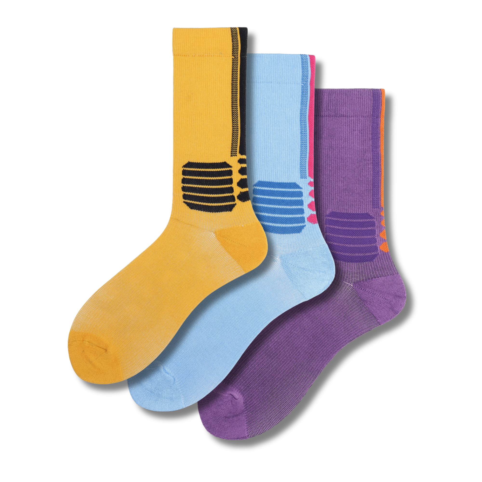 Support Mode Pop Colours Pack of 3 Pairs | Mid-Calf Compression Socks