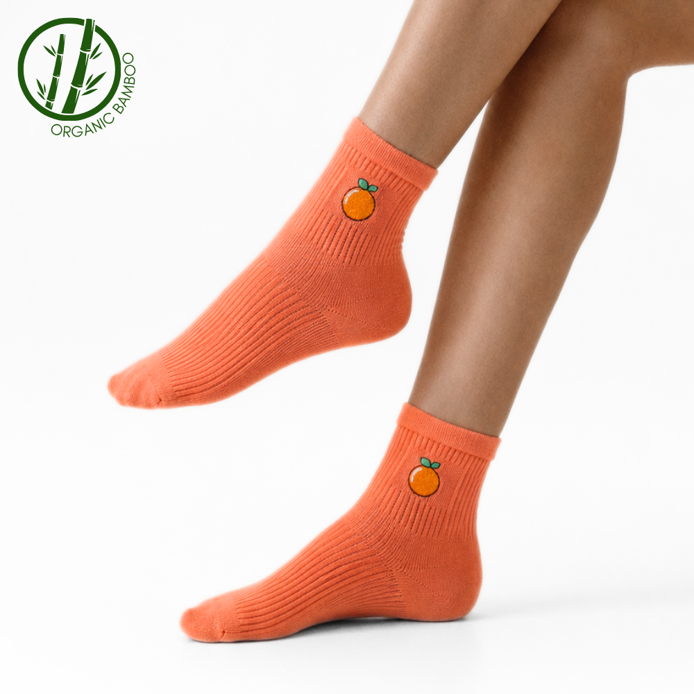 Clementine Citrus-Themed Bamboo Socks