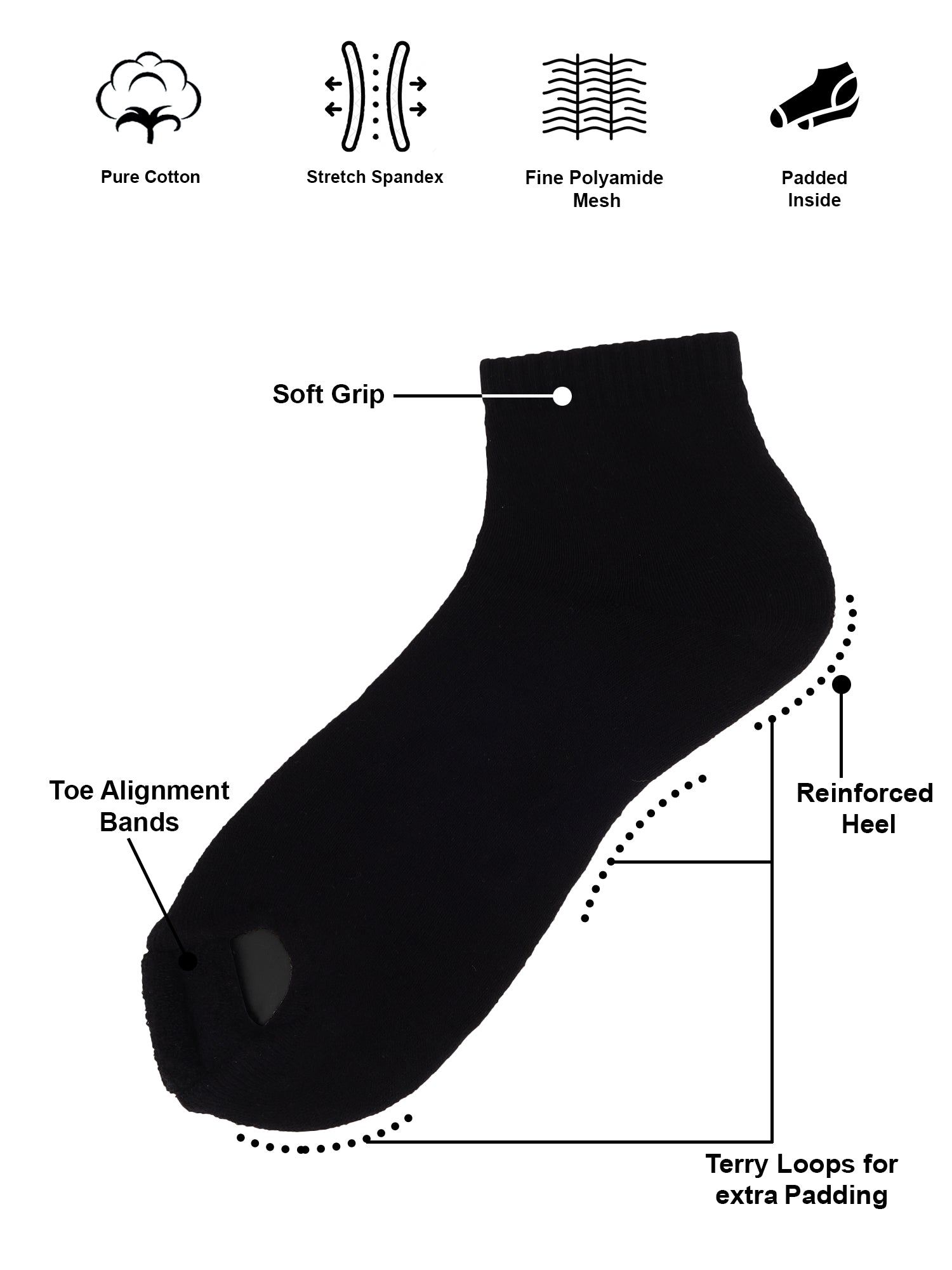 Foot Alignment Sock Black Classic