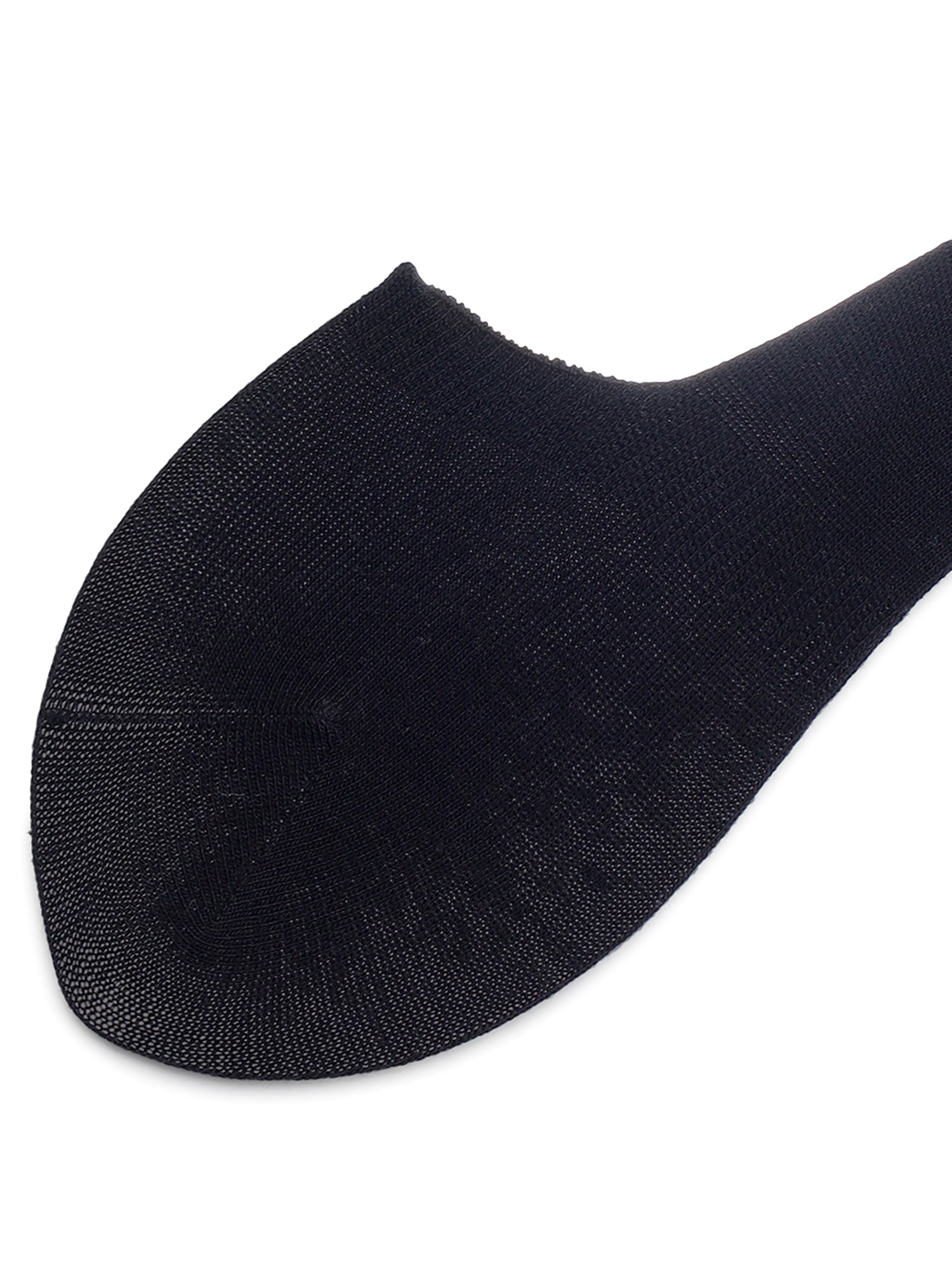 Black Solid Non-Slip No Show Socks For Women