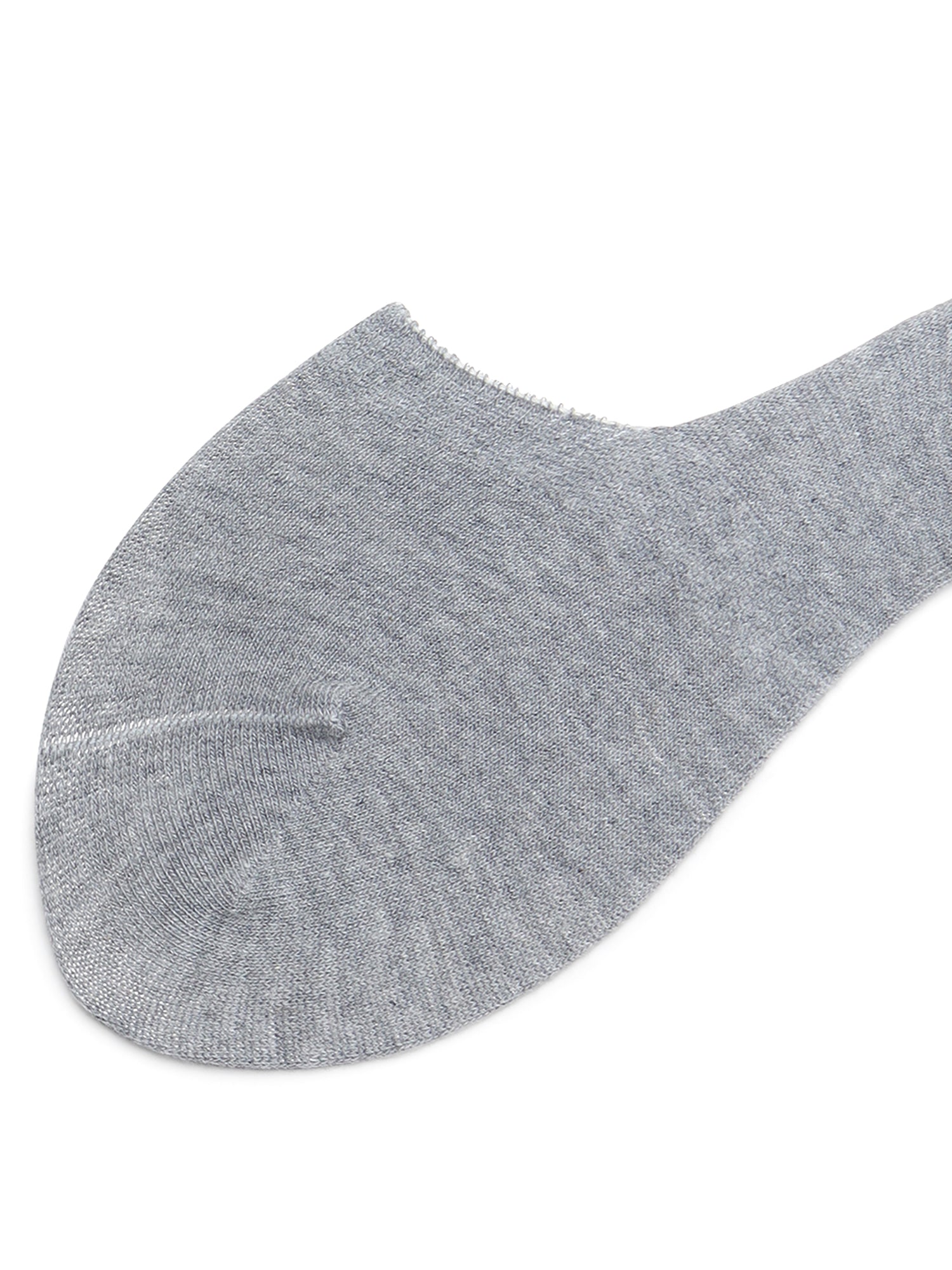 Grey Solid Non-Slip No Show Socks For Women