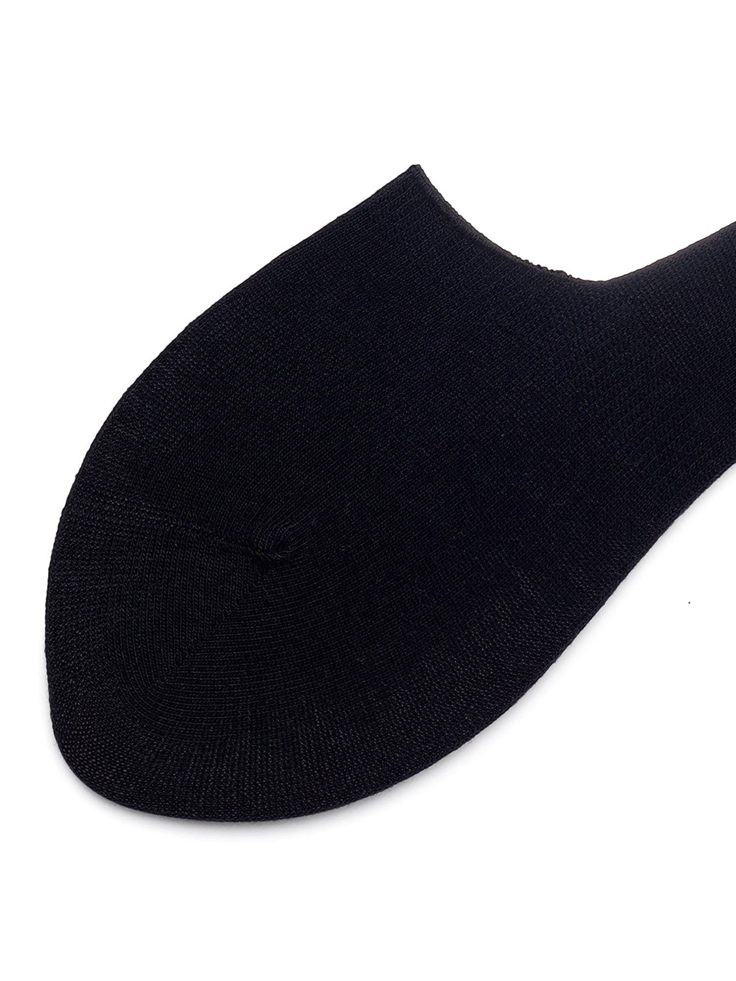 Black Solid Non-Slip No Show Loafer Socks For Men