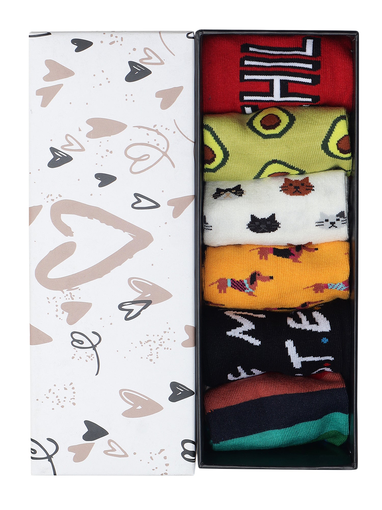 Unisex Happy Vibes Box Of 6 Pairs | Ankle Socks