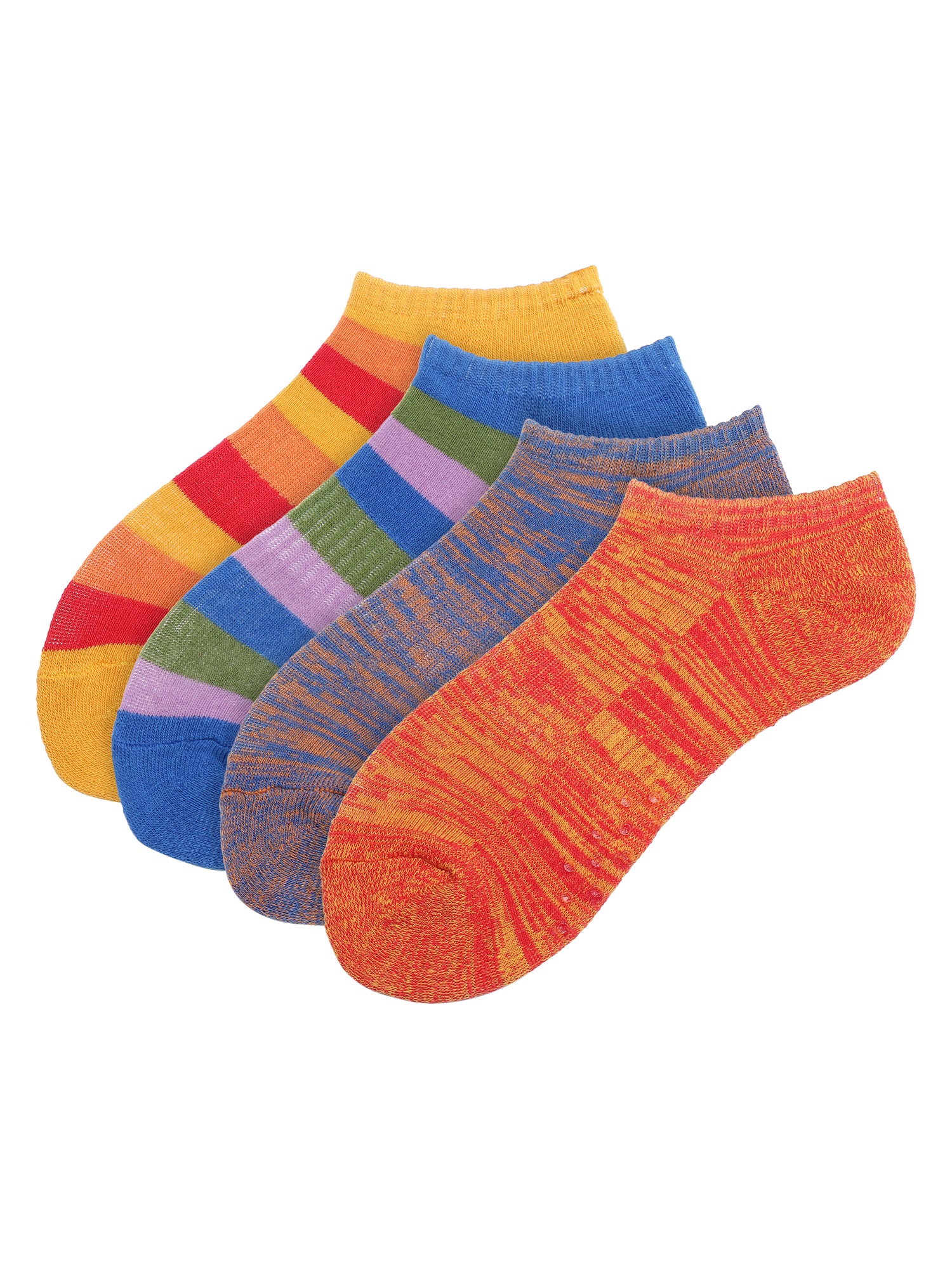 Unisex Grippers | Stand Out Box Of 4 Pairs | Low Cut Lounging Socks