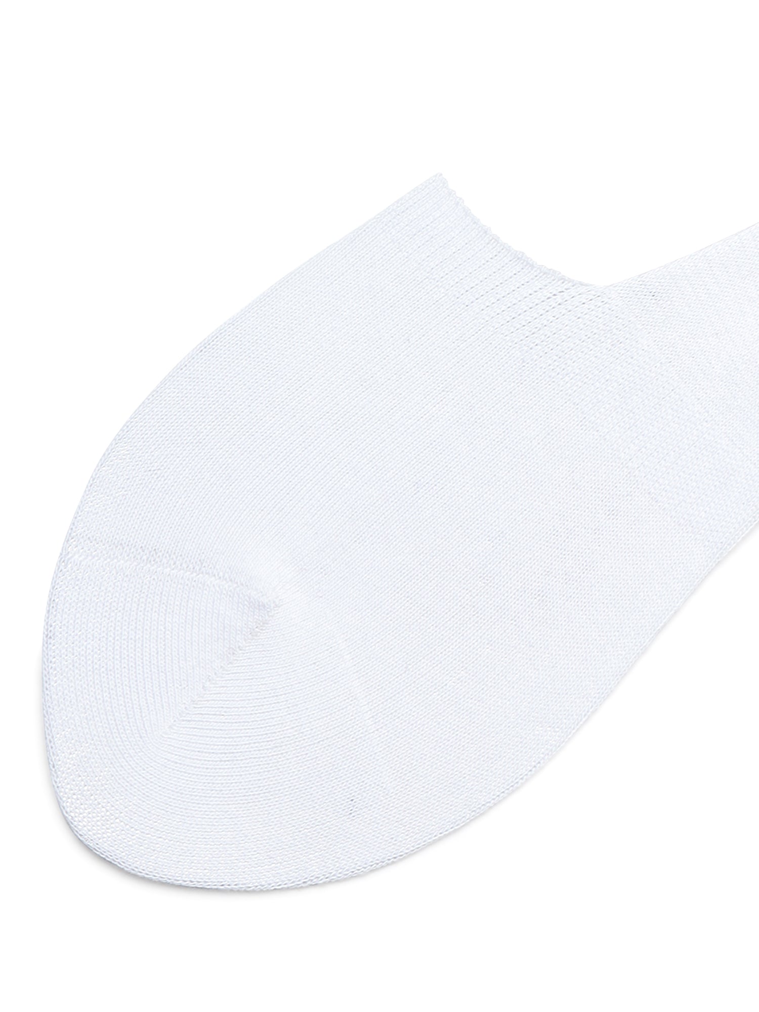 White Solid Non-Slip No Show Socks For Men