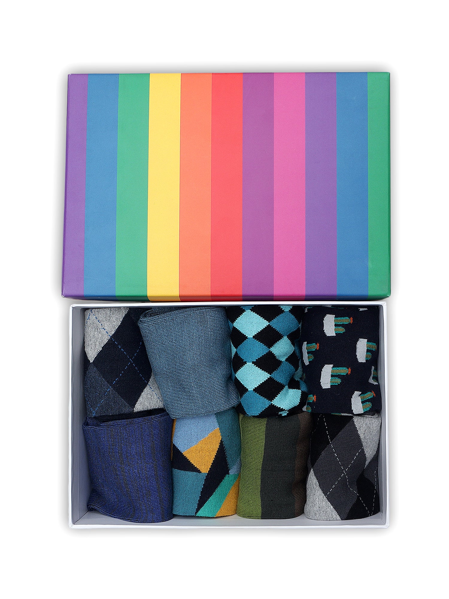 Men's Boardroom Box Of 8 Pairs | Mid Calf Crew Socks