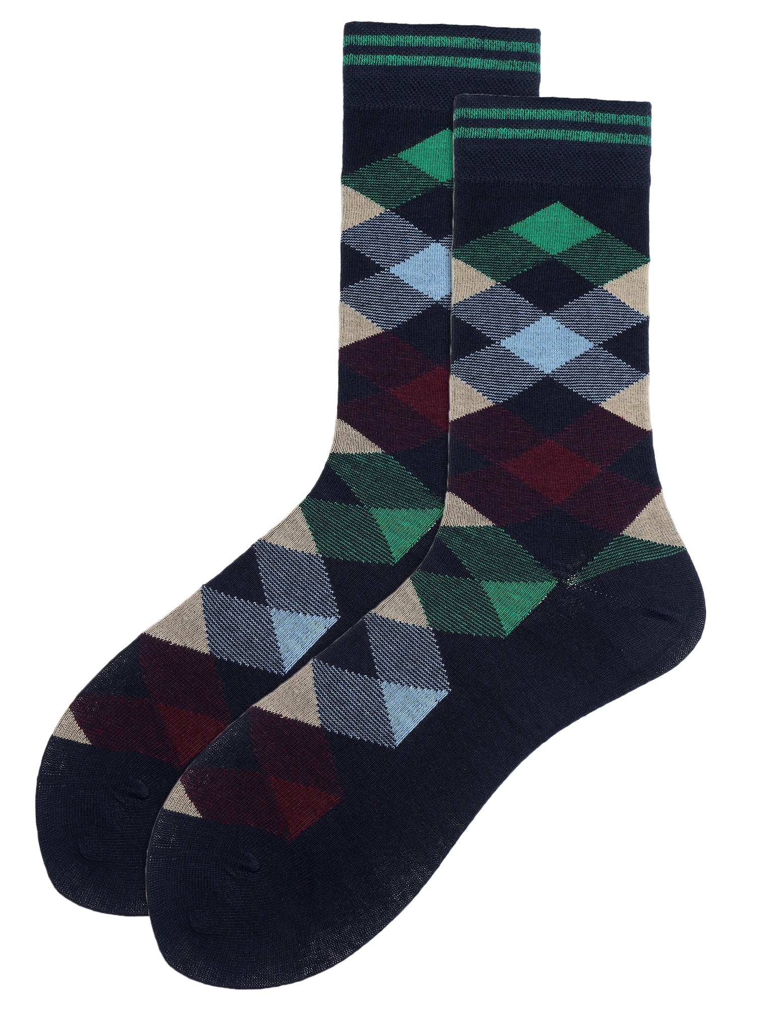 Geometrics Box Of 8 Pairs | Mid Calf Crew Socks