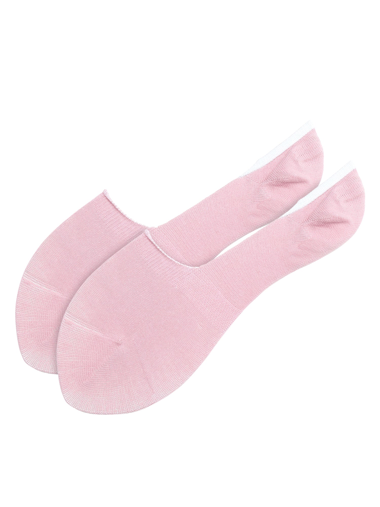Pink Solid Non-Slip No Show Socks For Women