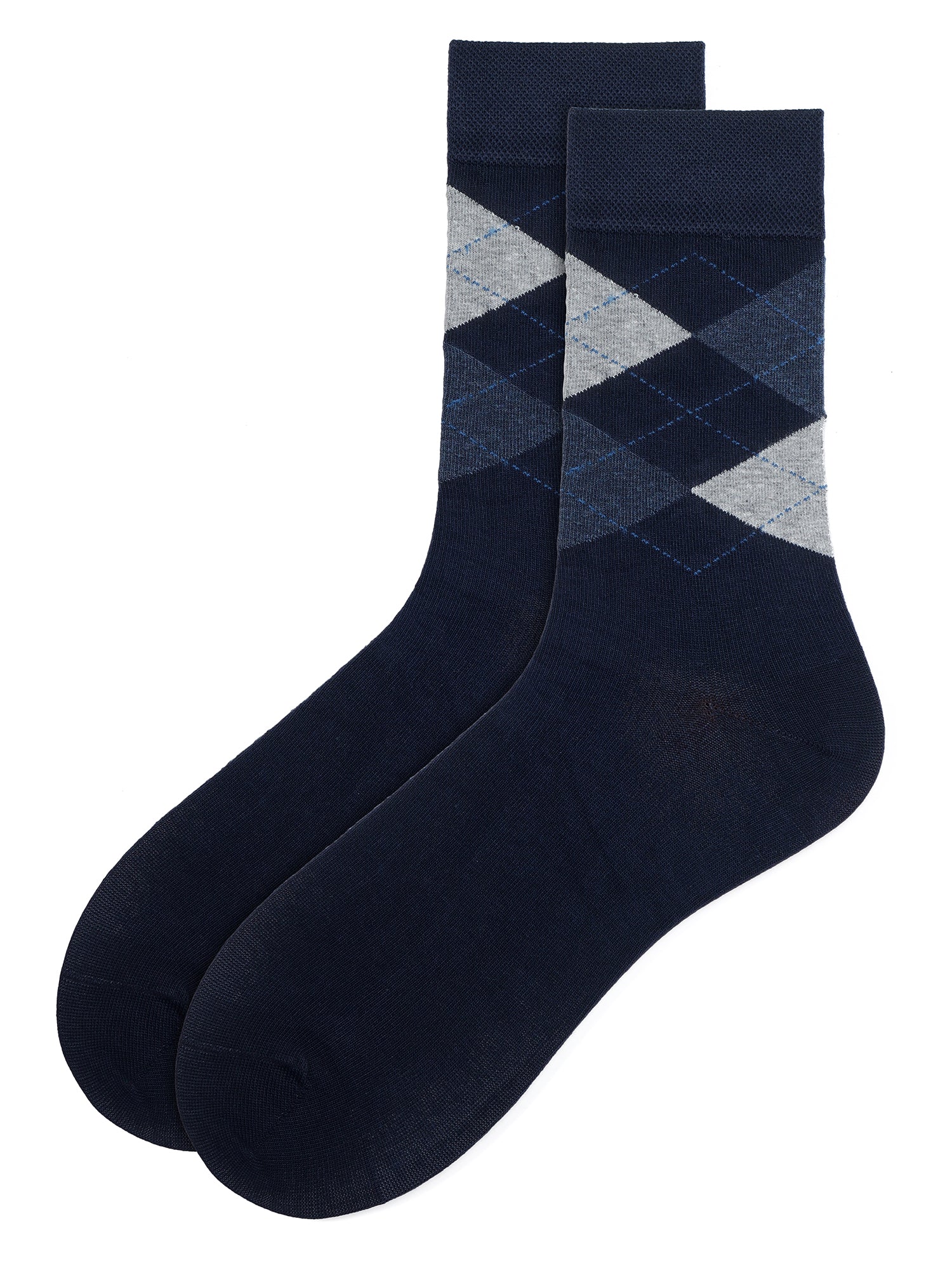 Classic Argyle Socks - Navy Blue