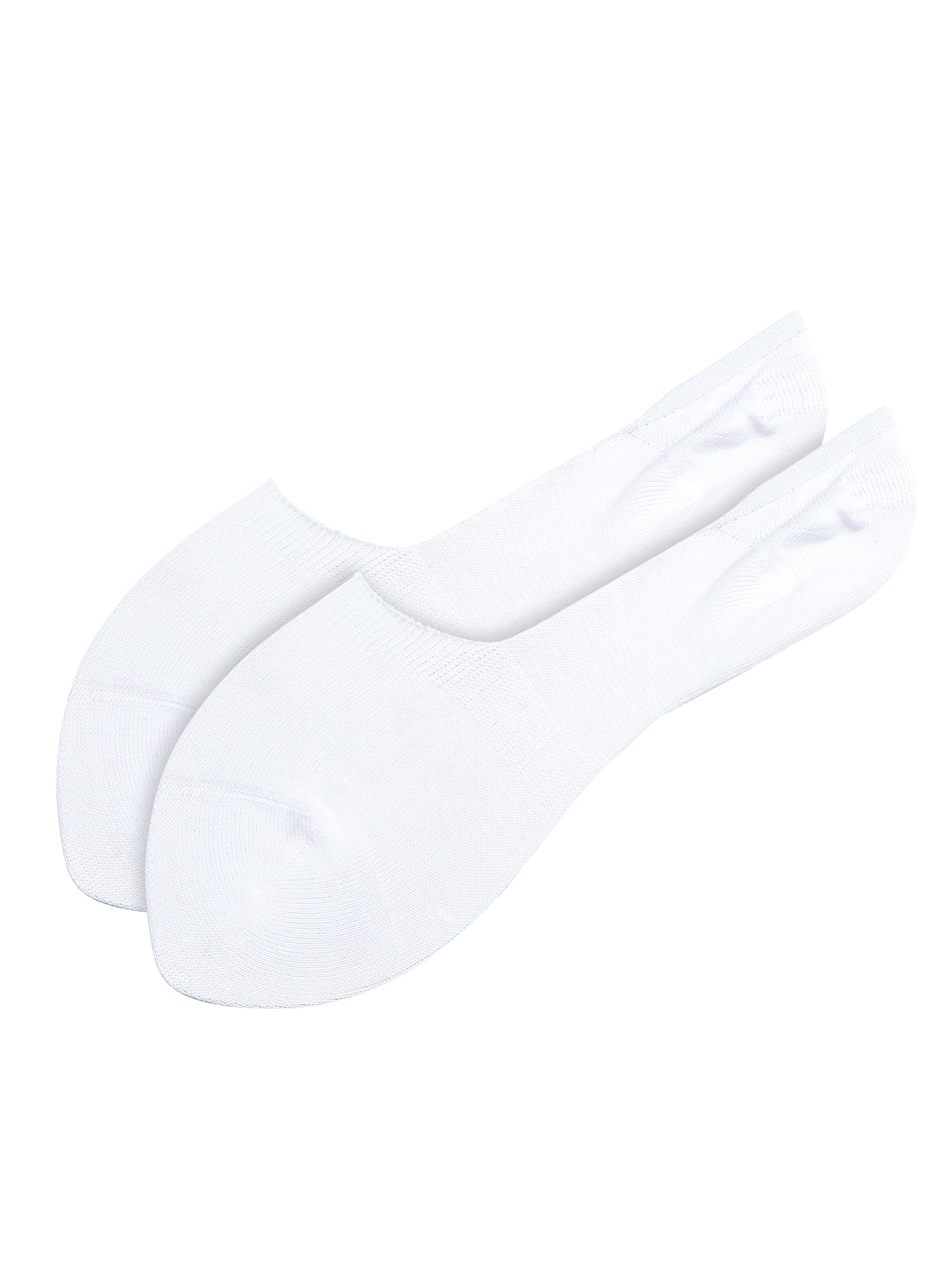 White Solid Non-Slip No Show Socks For Women