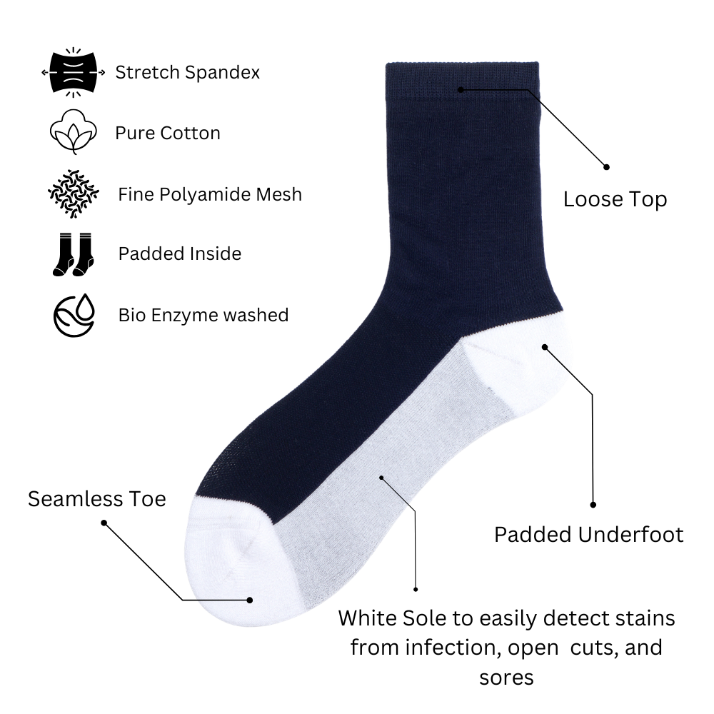 CareWalk Basics Pack of 2 Pairs | Diabetic Care Socks