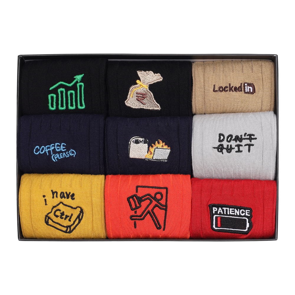 Corporate Toes for All | Box of 9 Men's Formal Socks