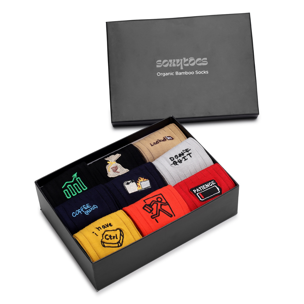 Corporate Toes for All | Box of 9 Men's Formal Socks