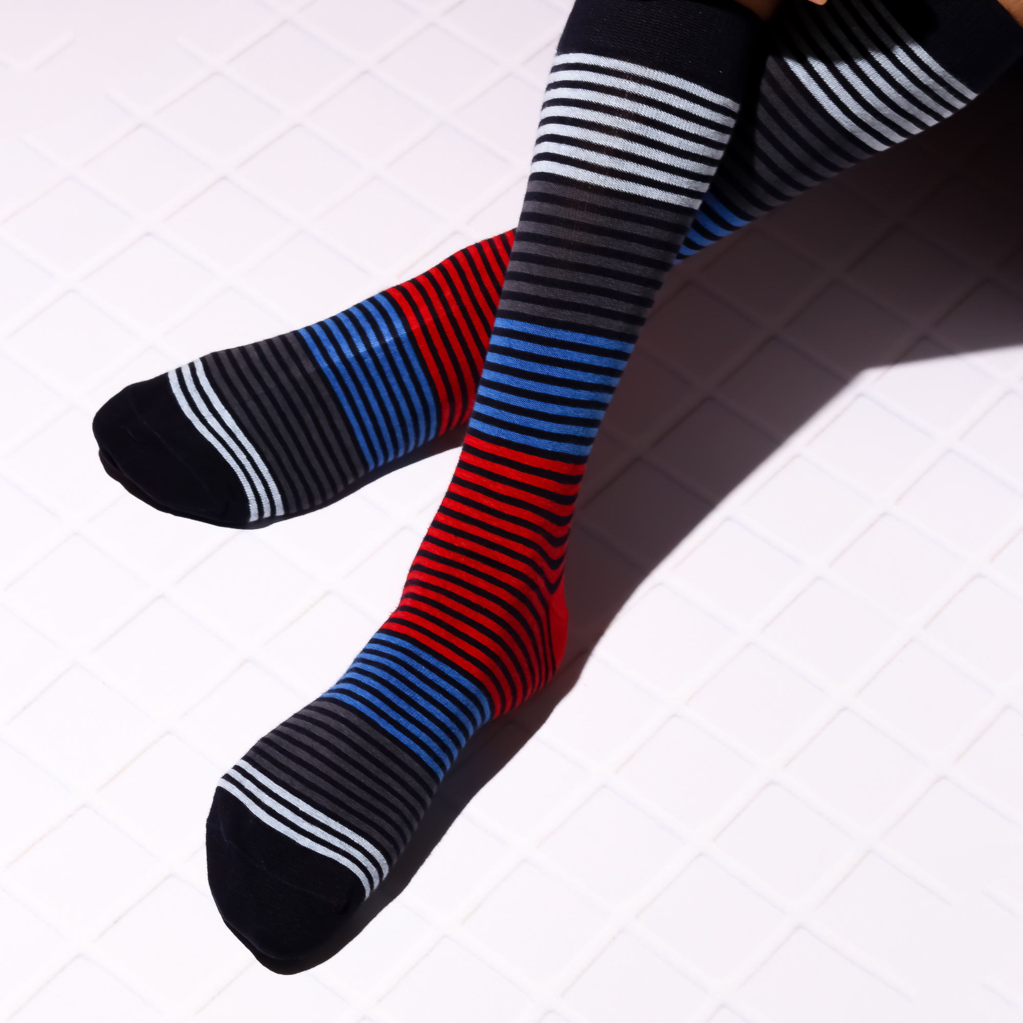 Linear Luxe Pack of 5 Pairs | Mid-Calf Socks