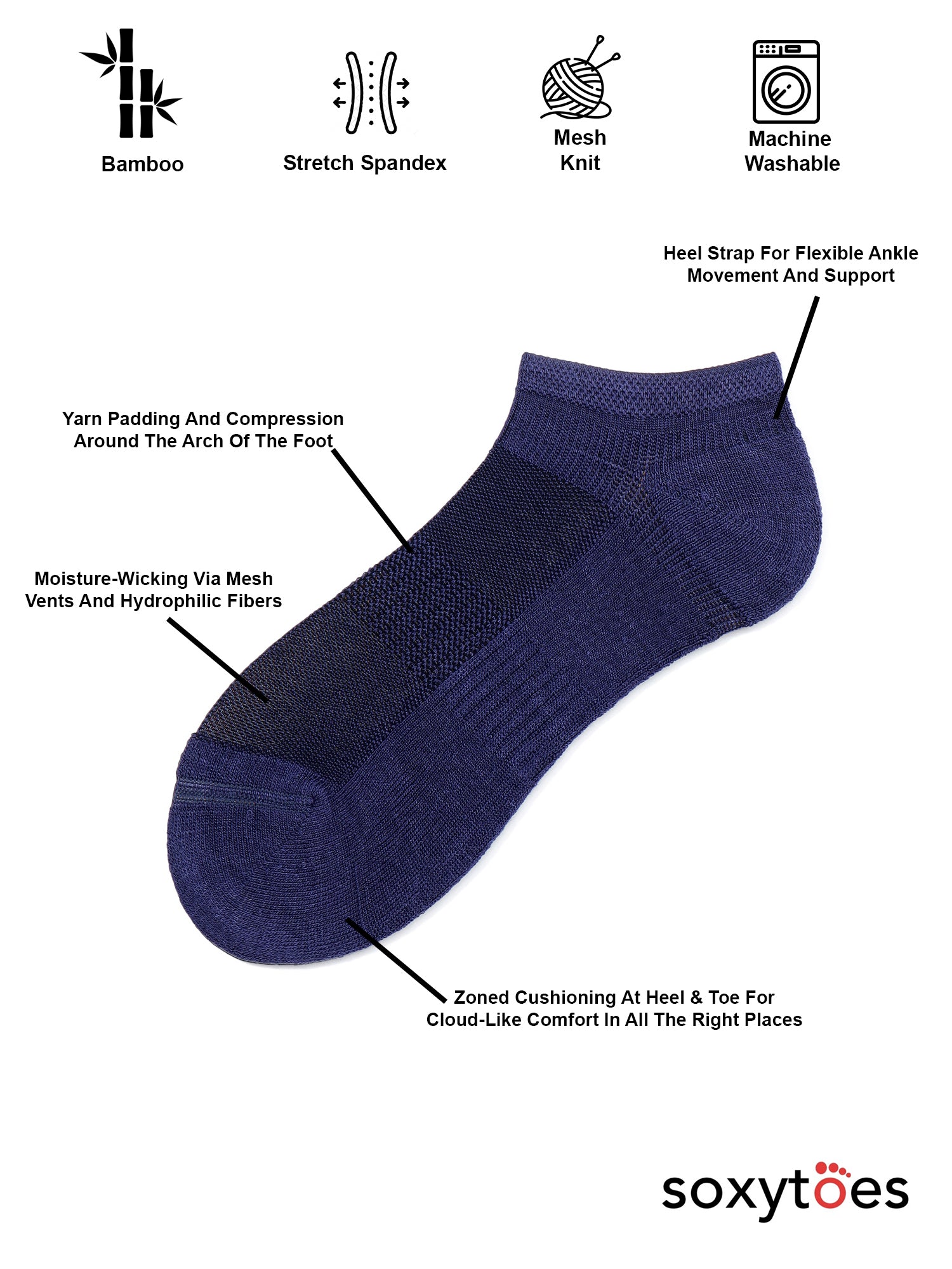 Casual Classics | Bamboo Comfort Socks | Gift Box Of 4 Pairs | Unisex Ankle Socks