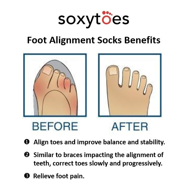 Foot Alignment Sock Black Pack of 2 Pairs