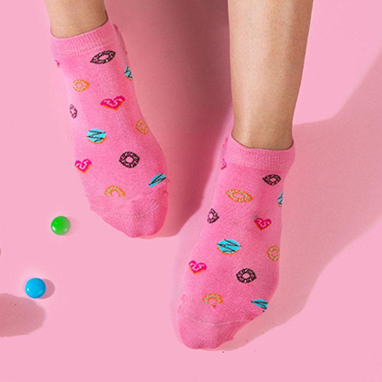 Donut Worry | Pink Ankle Socks for Women | 1 Pair