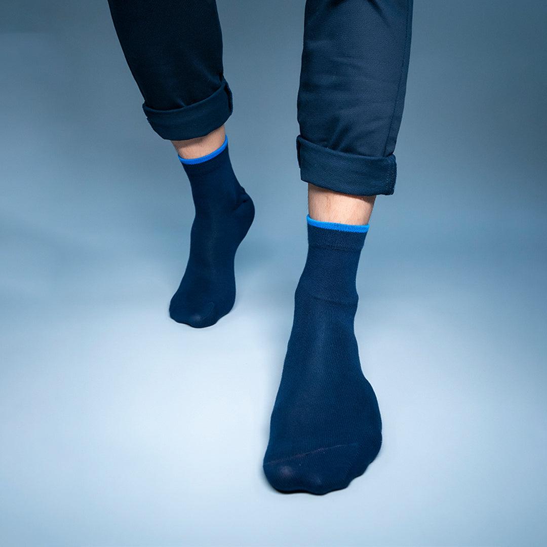 Tipped to Perfection - Classic Navy with Blue Tip Socks - soxytoes