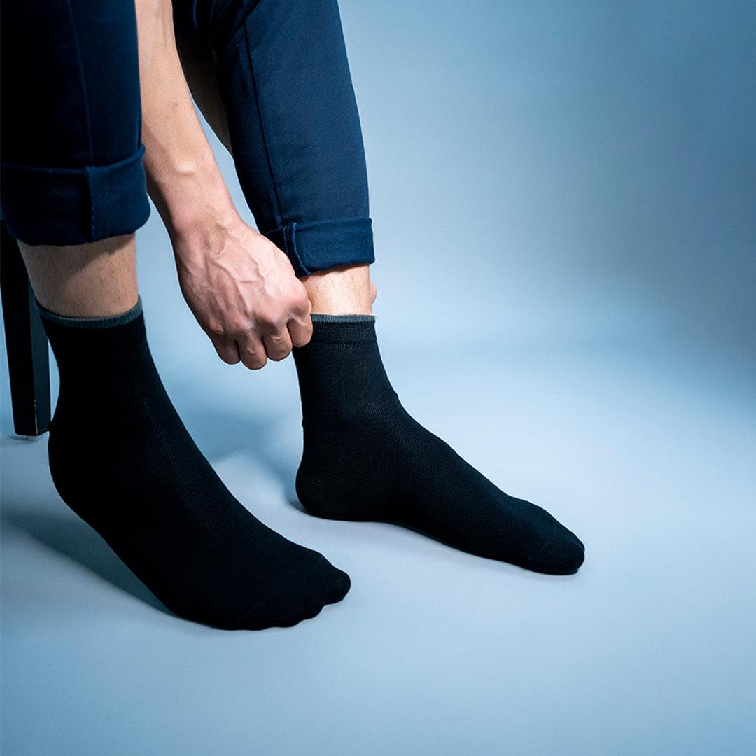 Tipped to Perfection - Classic Black with Grey Tip Socks - soxytoes