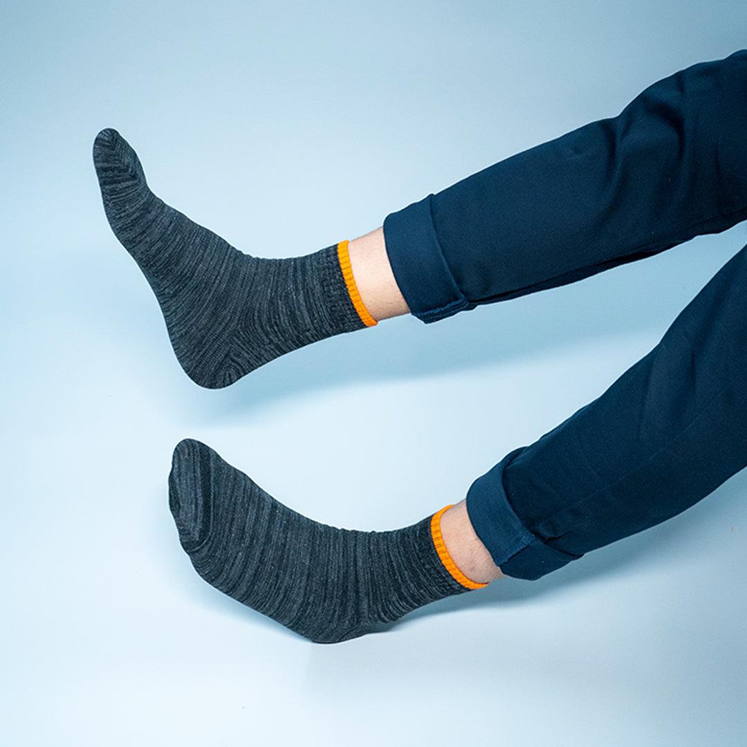 Tipped to Perfection - Twintone Black with Orange Tip Socks - soxytoes