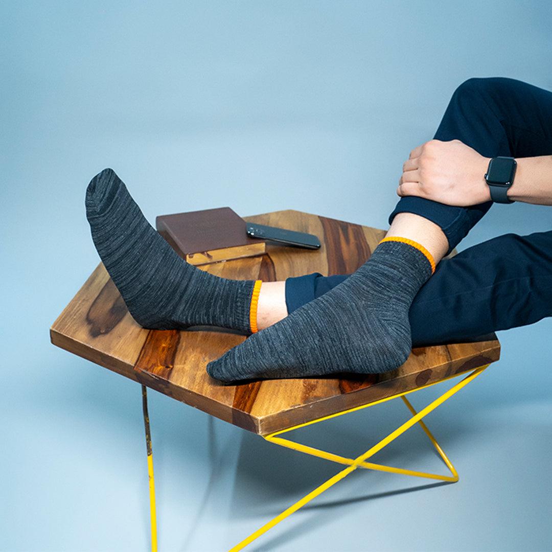 Tipped to Perfection - Twintone Black with Orange Tip Socks - soxytoes