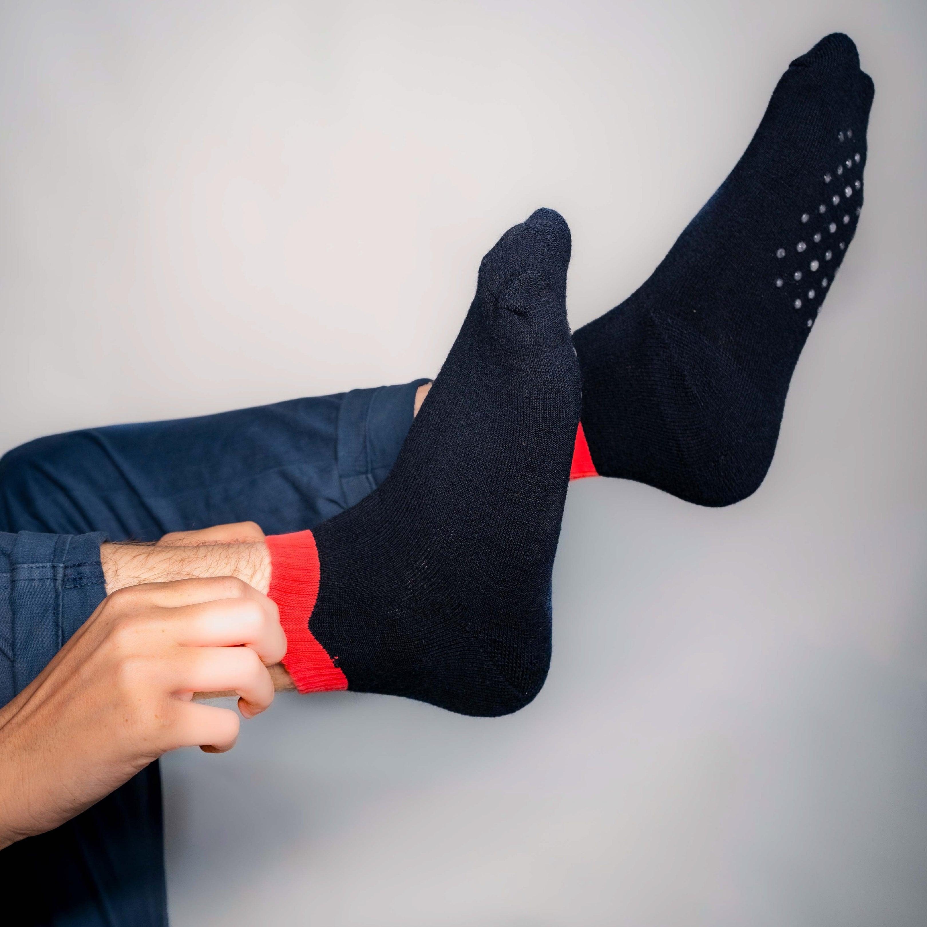 Navy Anti-Slip Gripper Socks - soxytoes