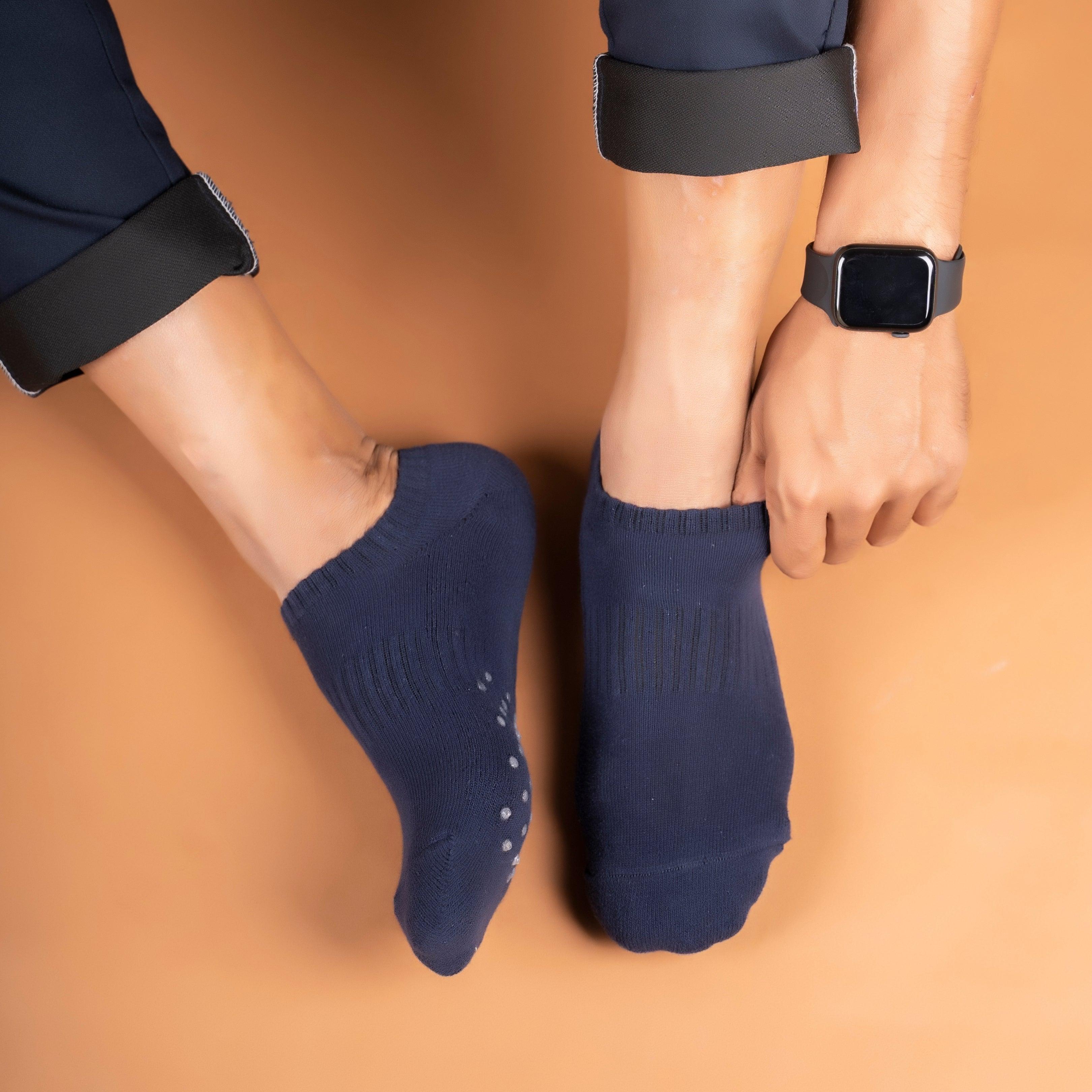 Soft Padded No Show Socks - Navy - soxytoes