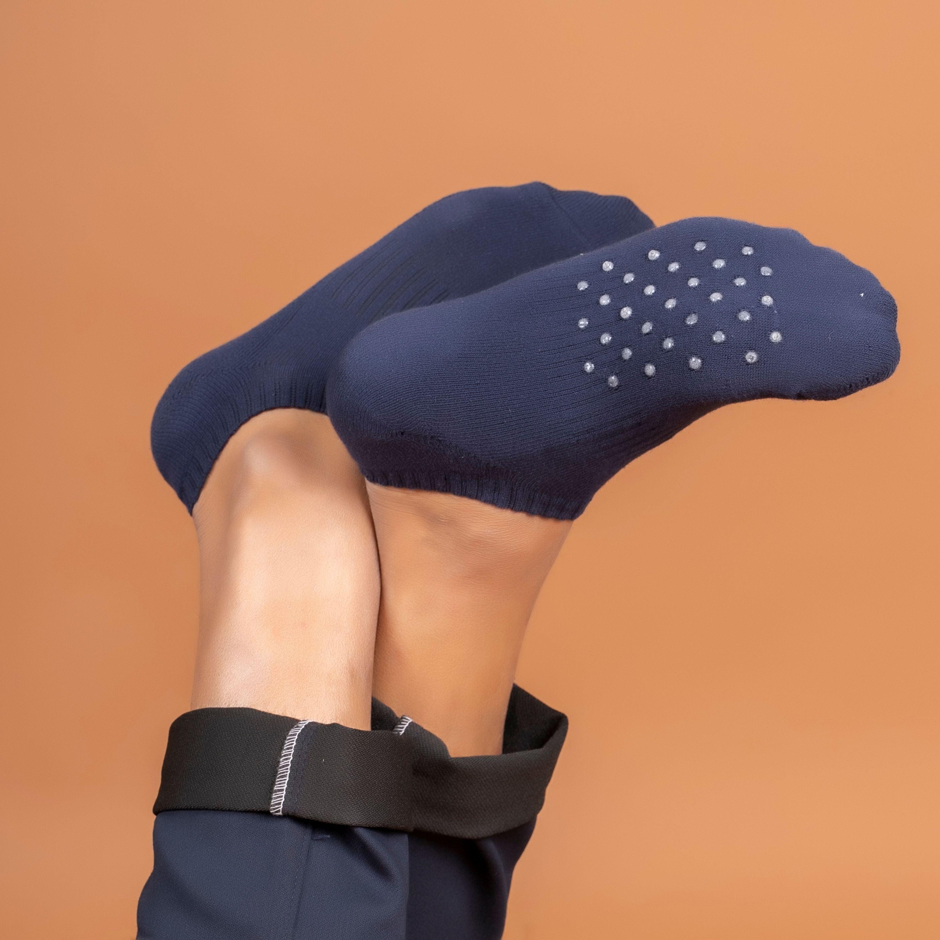 Soft Padded No Show Socks - Navy - soxytoes