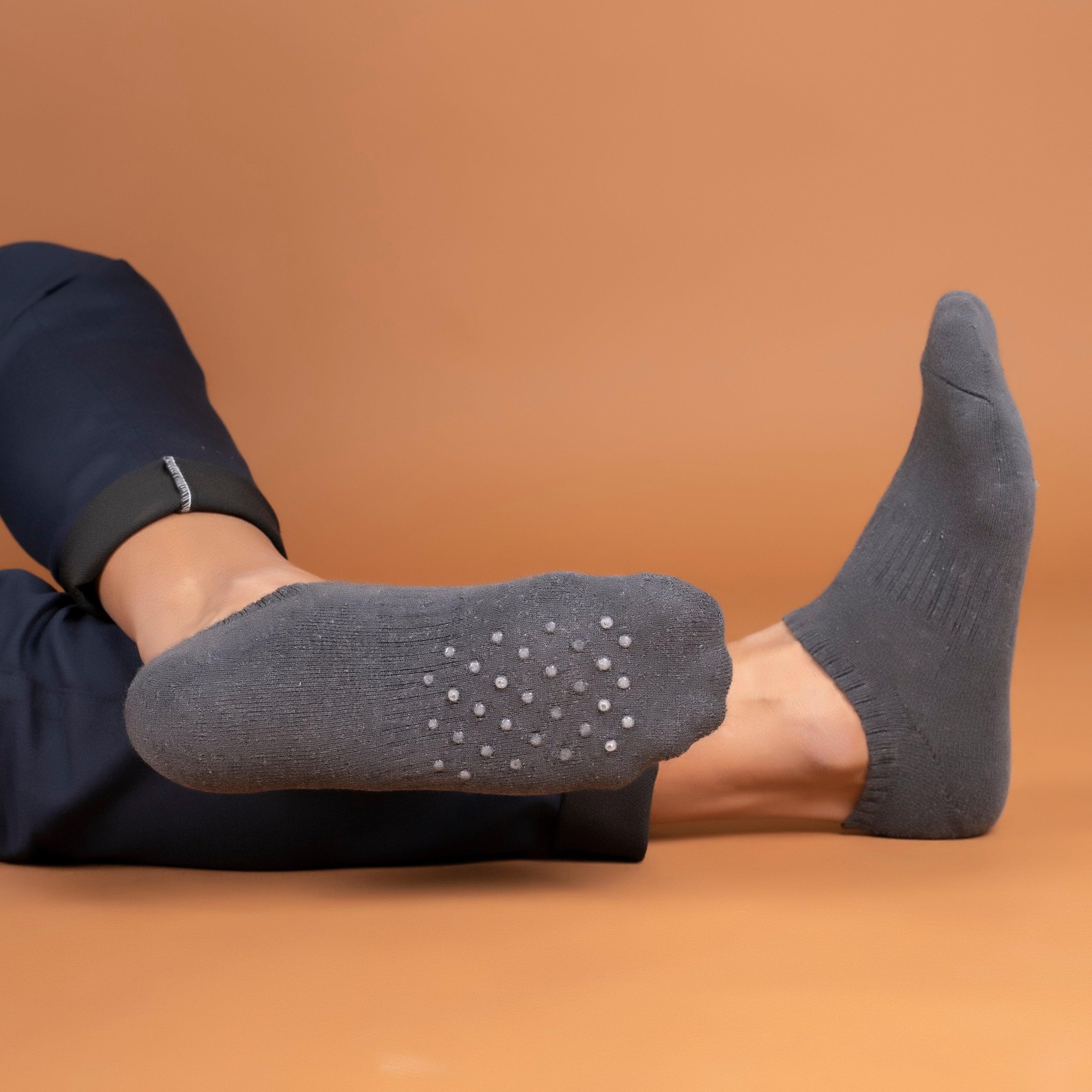 Soft Padded No Show Socks - Grey - soxytoes