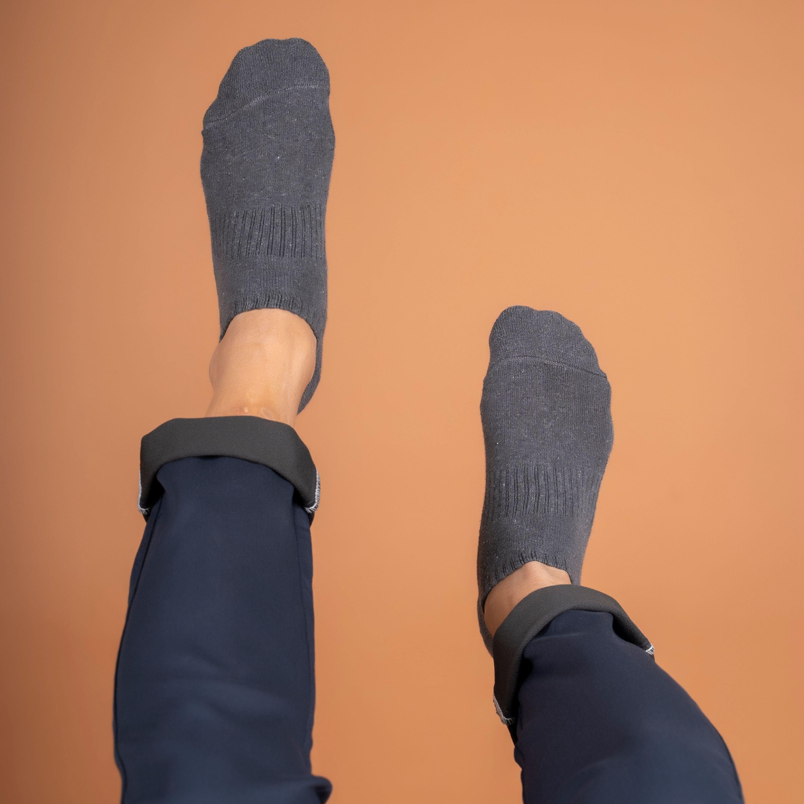 Soft Padded No Show Socks - Grey - soxytoes