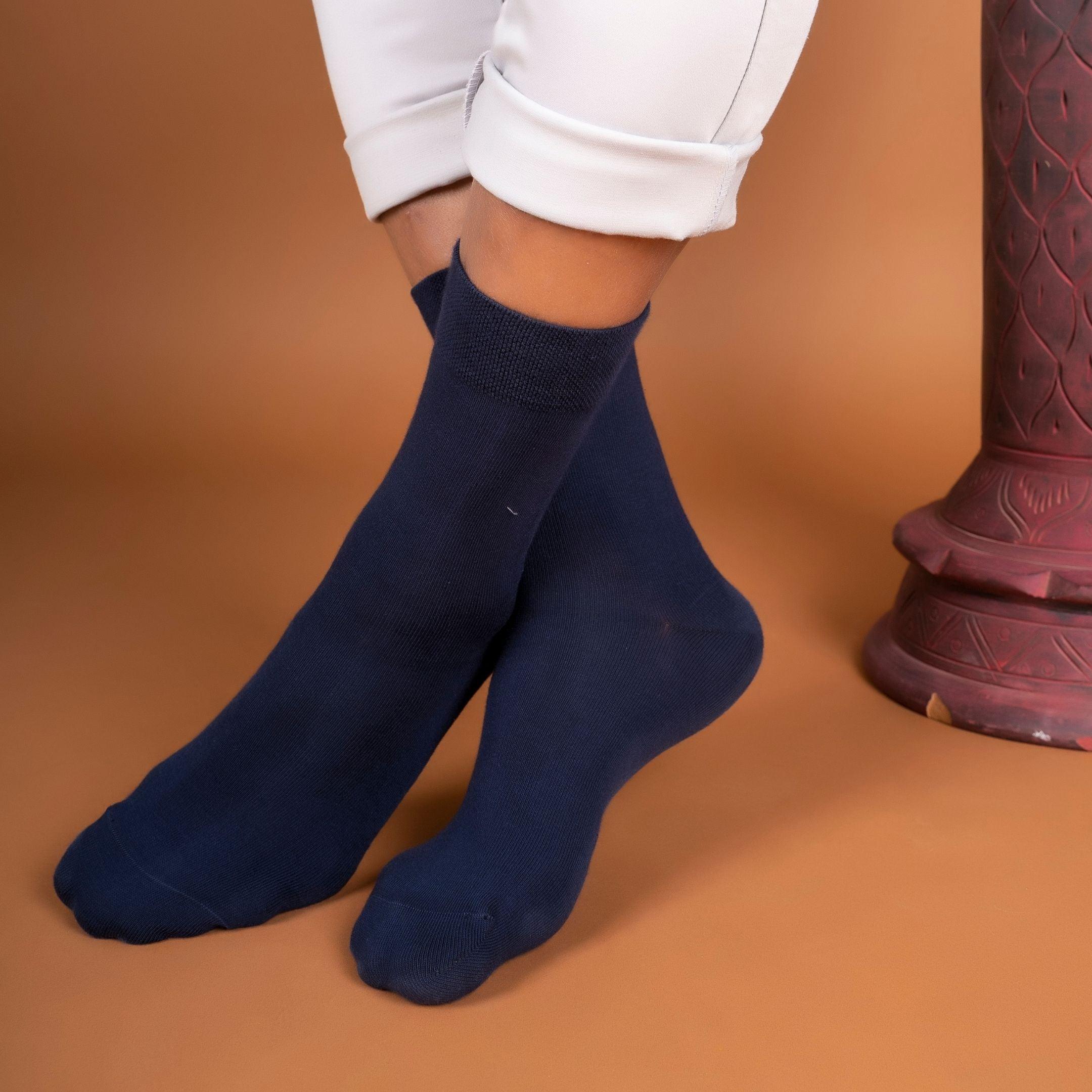 Classic Solid Navy Blue Socks - soxytoes