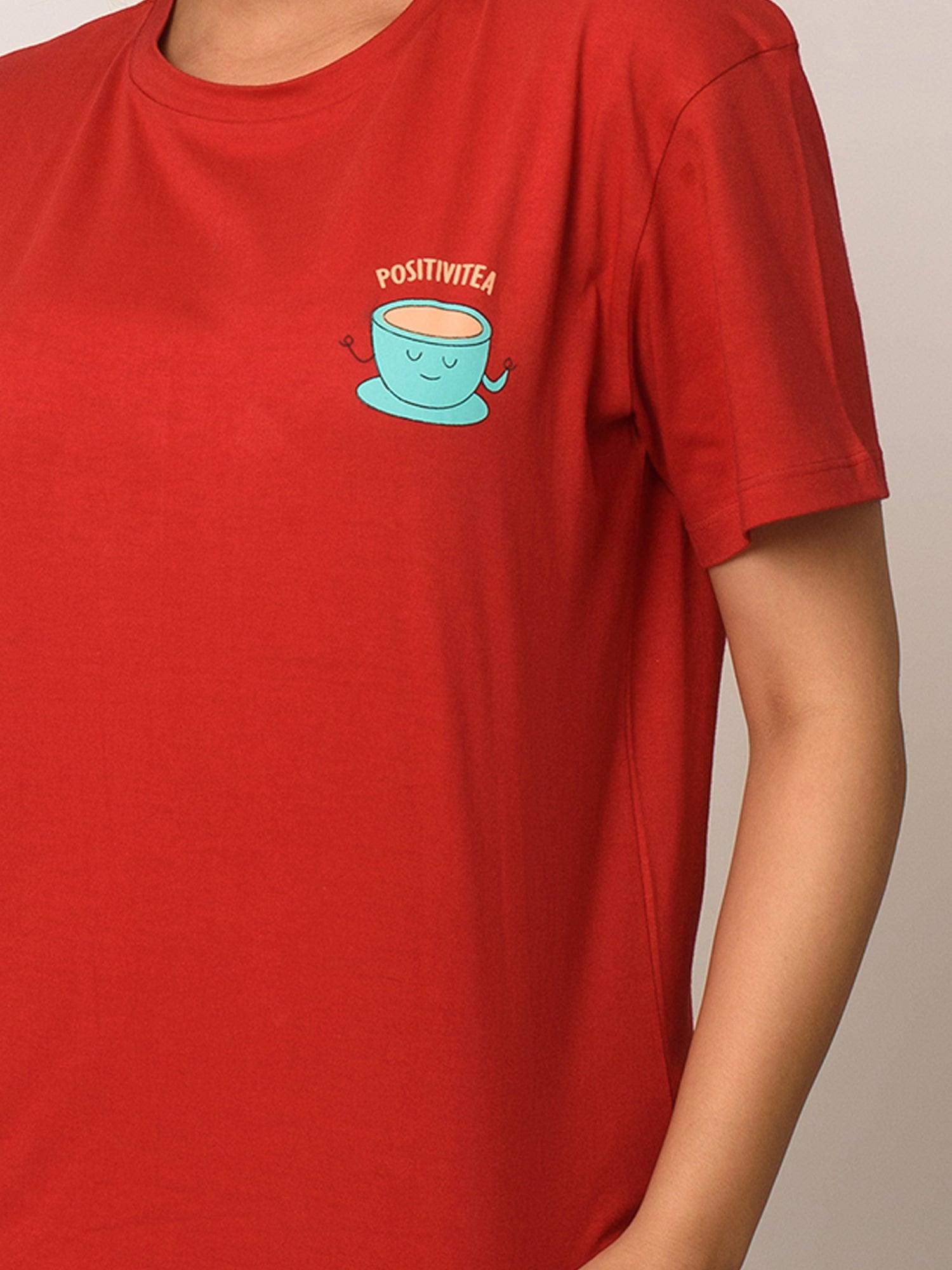 Positivitea Cotton Graphic T-Shirt - soxytoes