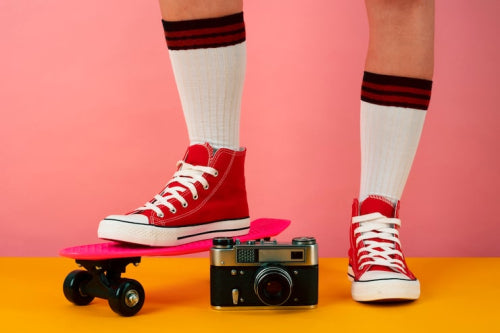 Retro Stripes Reappear on Crew Socks in Everyday Styling
