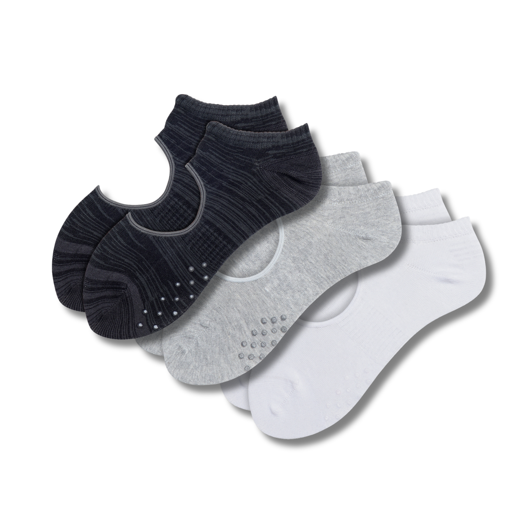 ToeZen Greytones Pack of 3 Pairs | Yoga & Pilates Socks