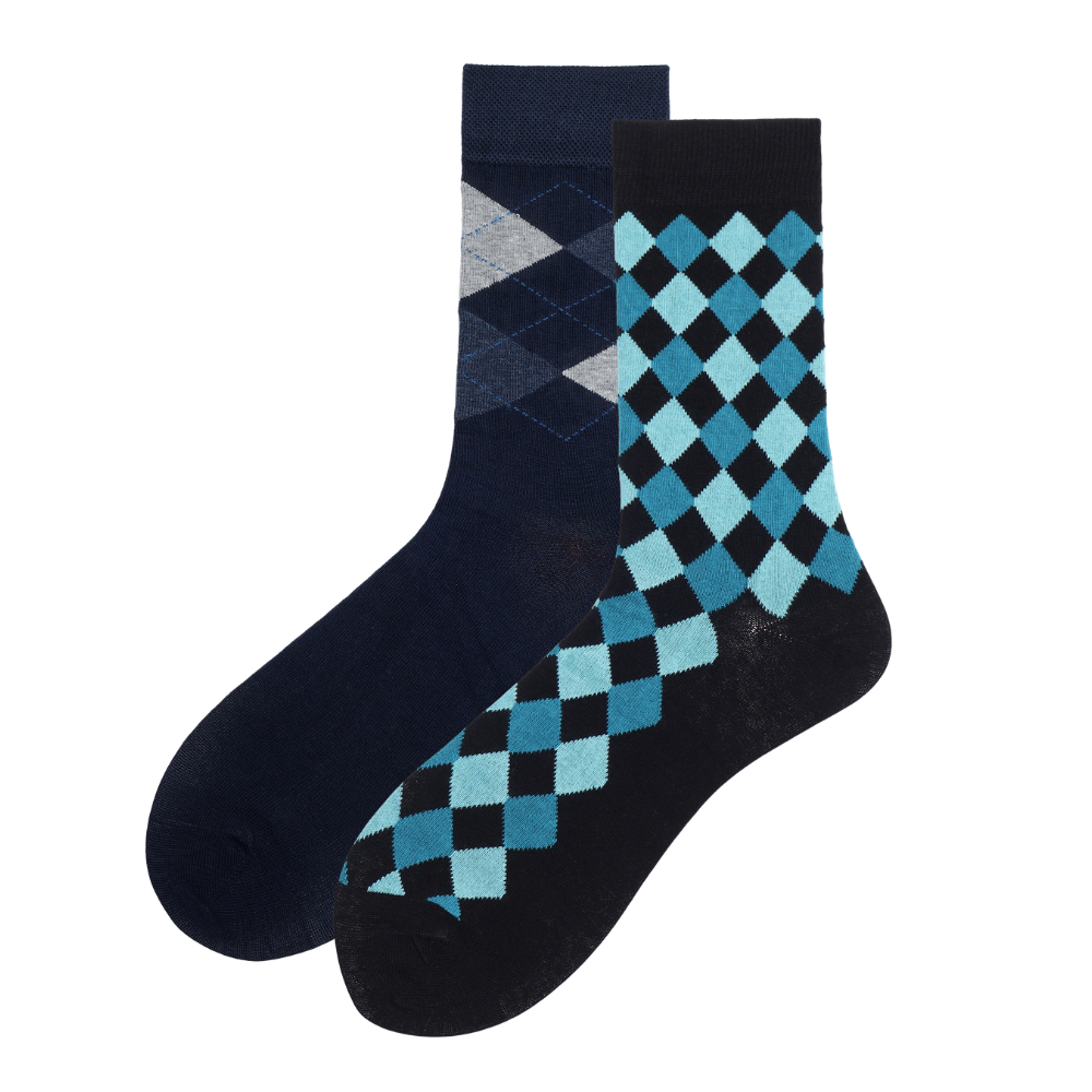 Diamonds are Forever Pack of 2 Pairs | Mid-Calf Socks for Men