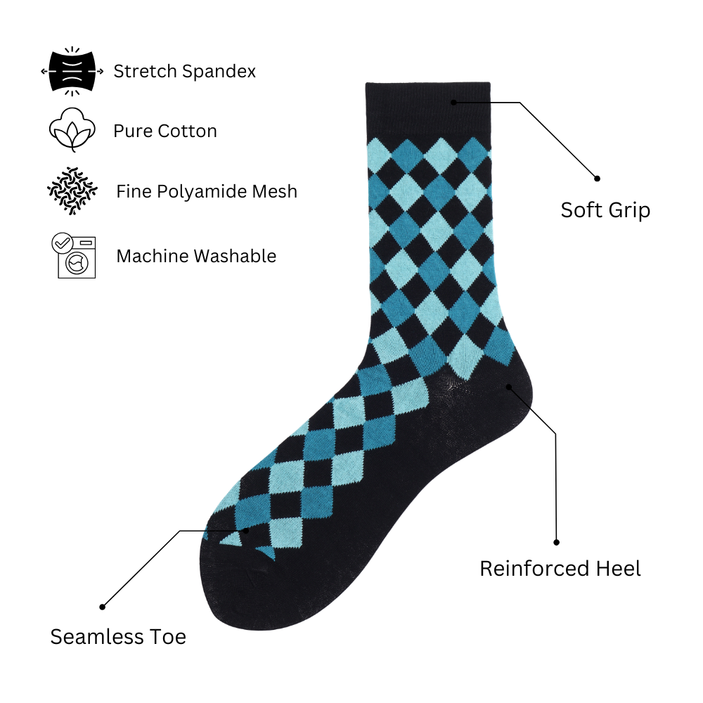 Diamonds are Forever Pack of 2 Pairs | Mid-Calf Socks for Men