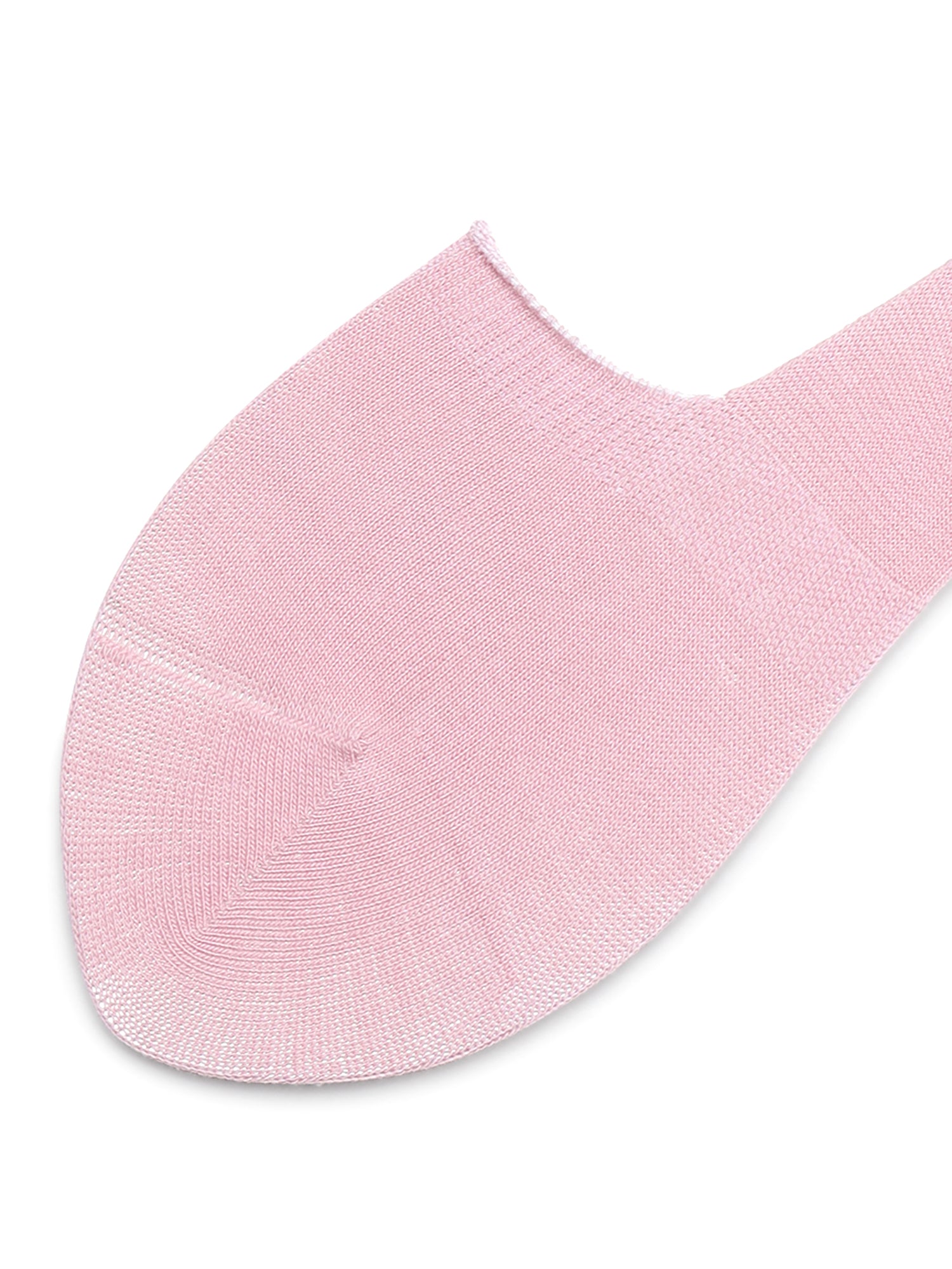 Pink Solid Non-Slip No Show Socks For Women