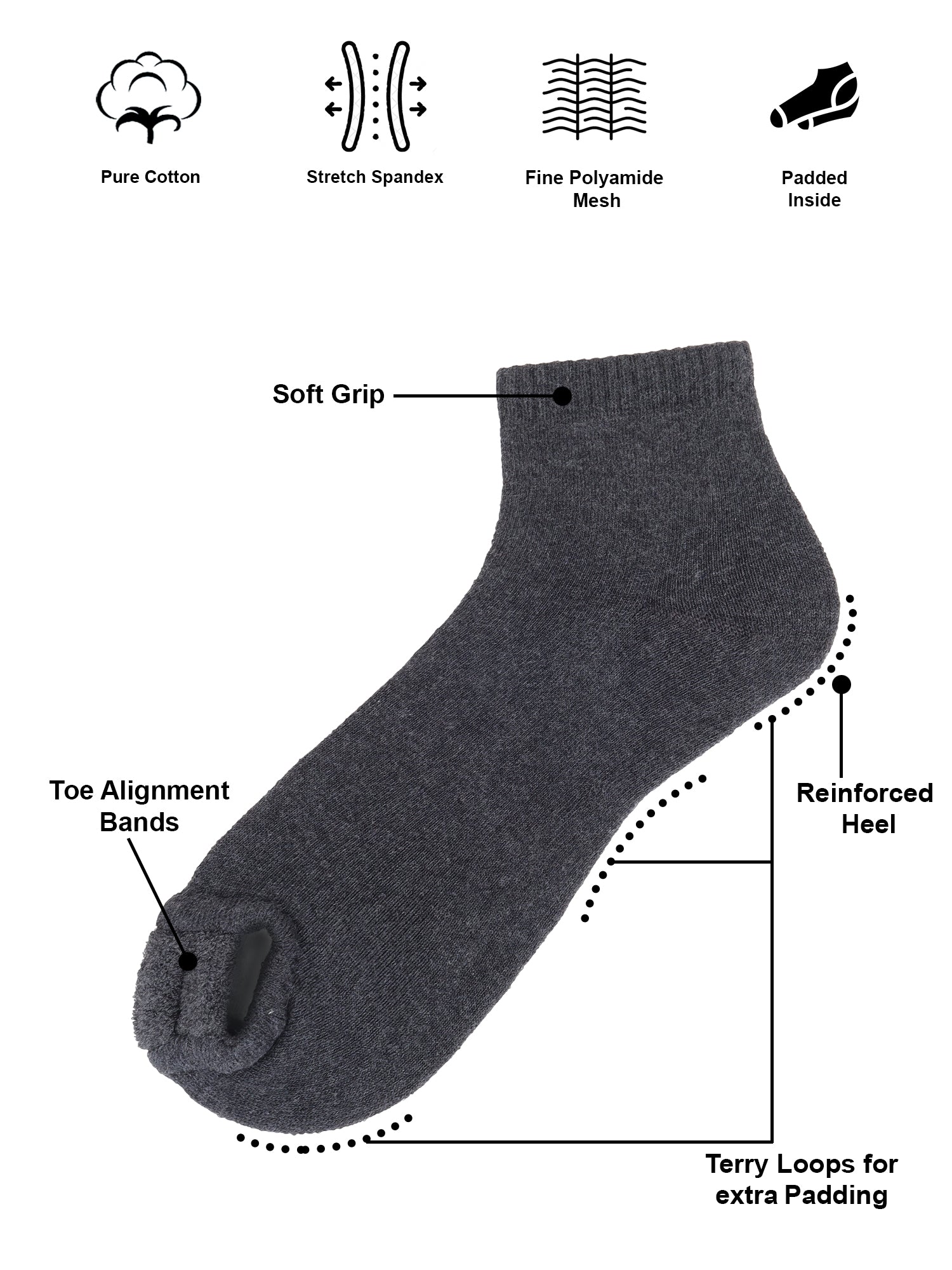 Foot Alignment Sock Grey Classic