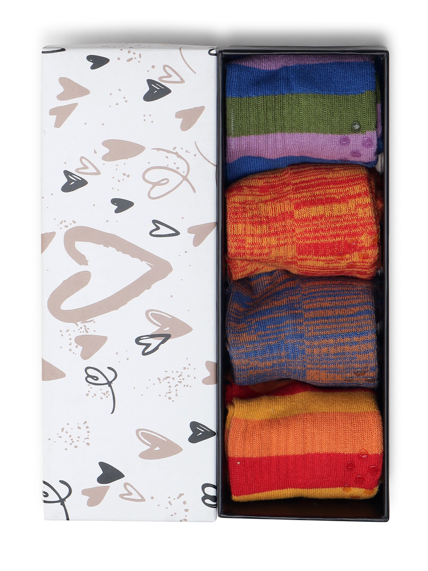 Grippers | Stand Out Box Of 4 Pairs | Low Cut Lounging Socks