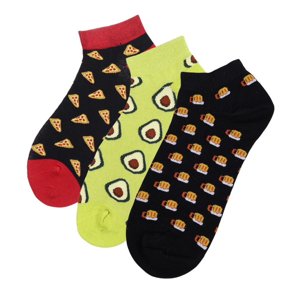 Foodie Pack of 3 Pairs | Unisex Ankle Socks