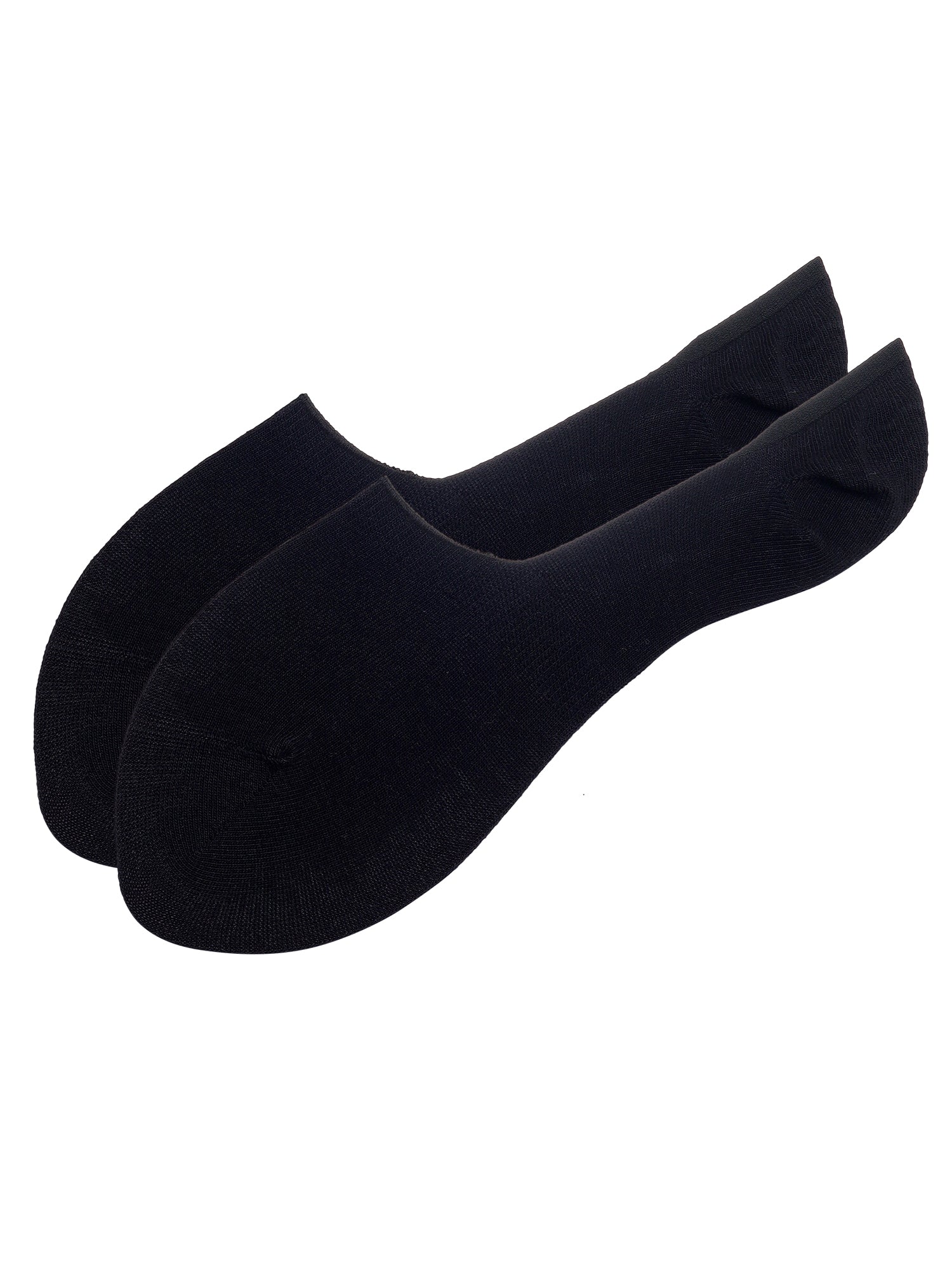 Black Solid Non-Slip No Show Loafer Socks For Men