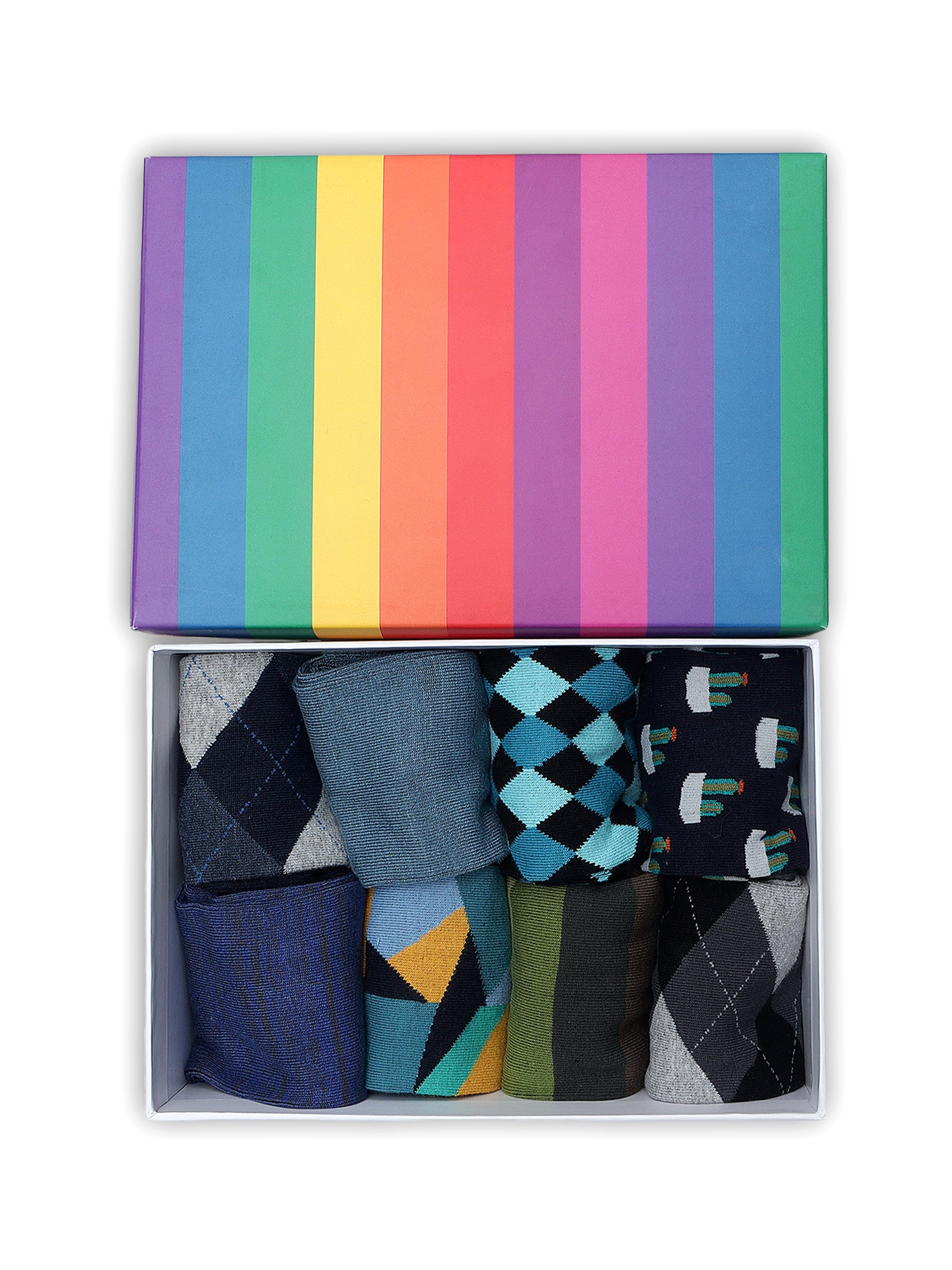 Boardroom Box Of 8 Pairs | Mid Calf Crew Socks