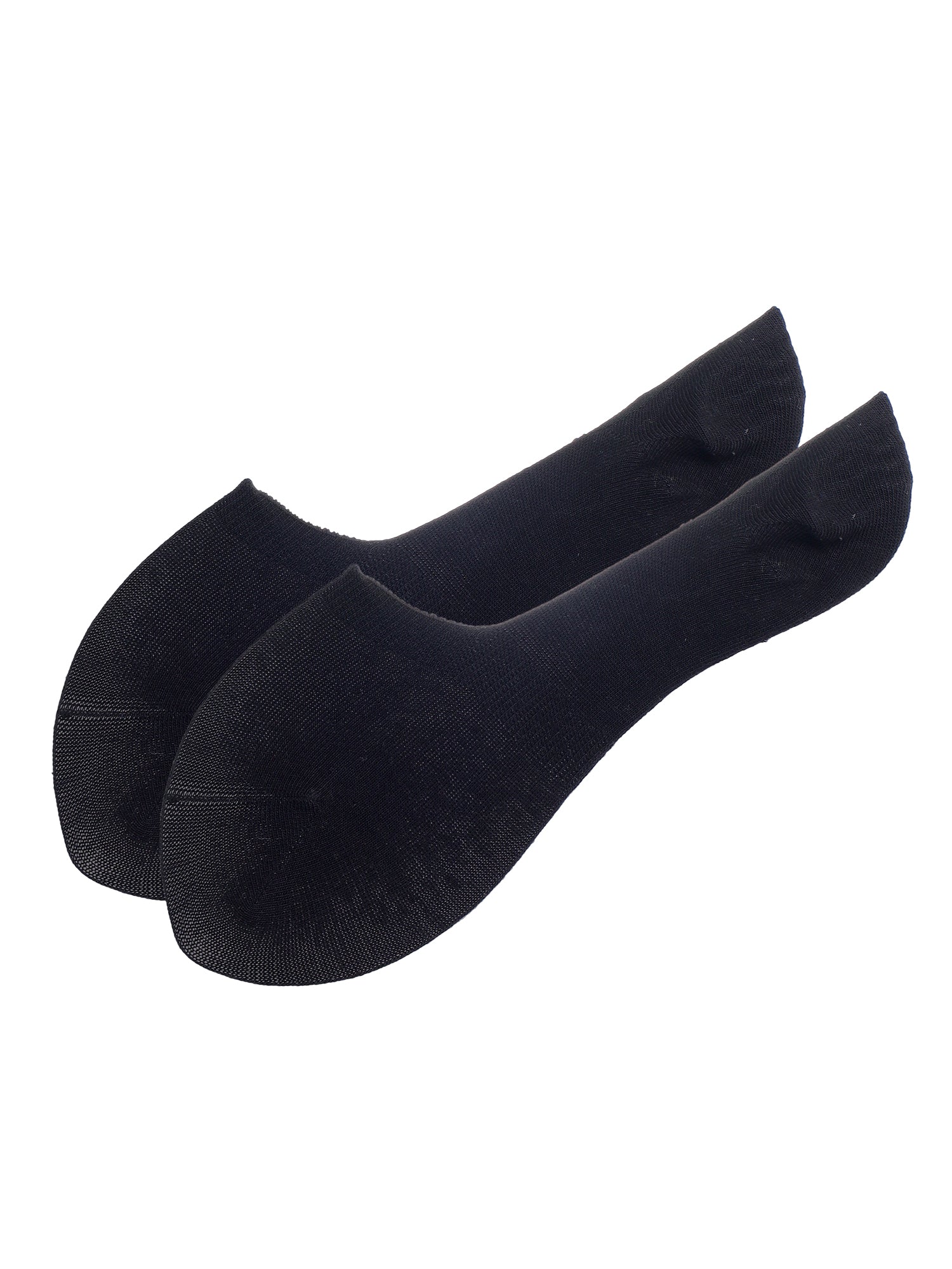 Black Solid Non-Slip No Show Socks For Women