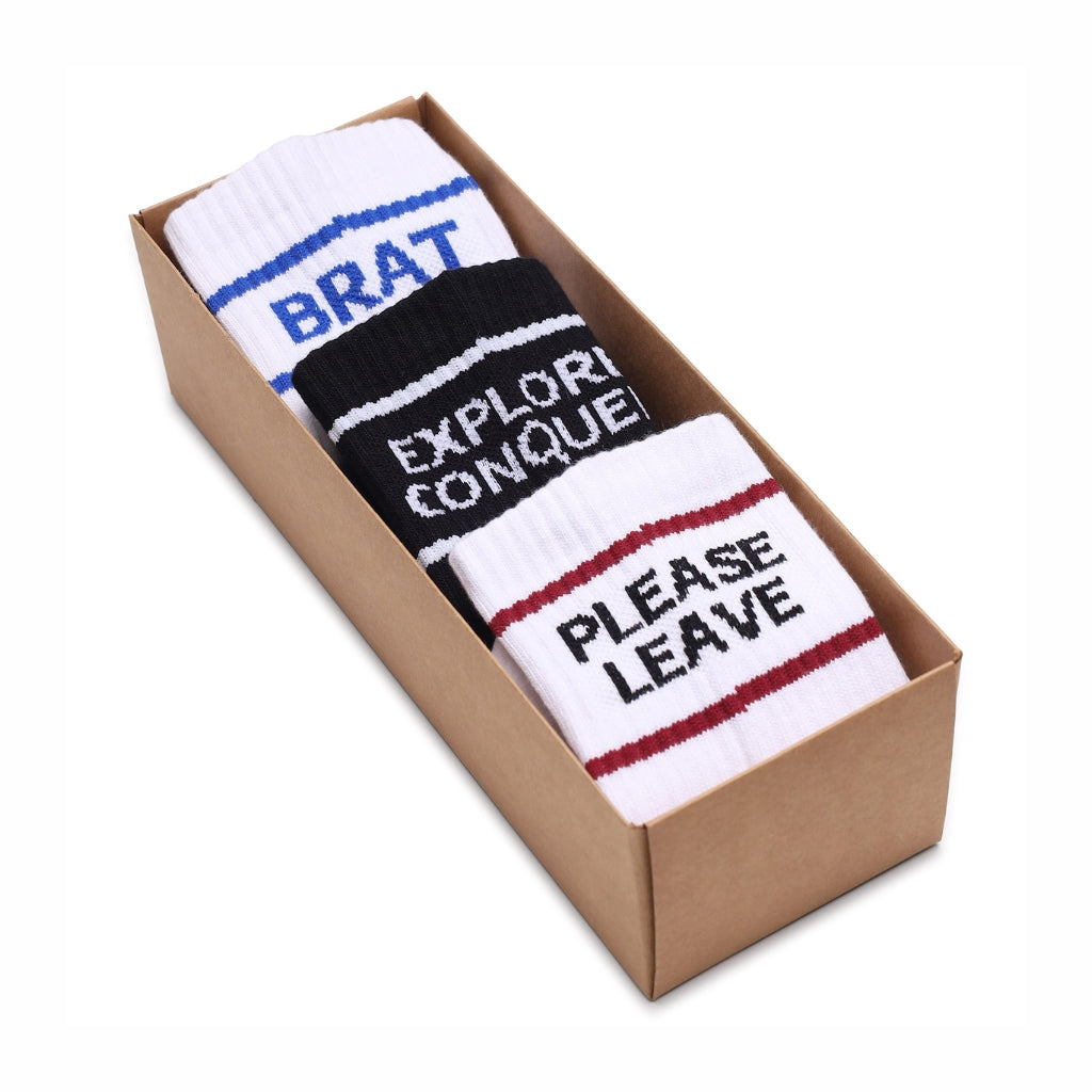 Soxy Pump | Black & White | Box of 3 Unisex Athletic Socks