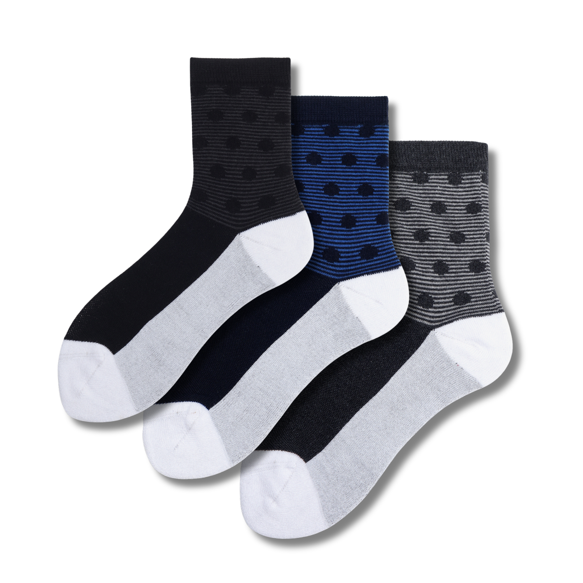 CareWalk Polka Basics Pack of 3 Pairs | Diabetic Care Socks