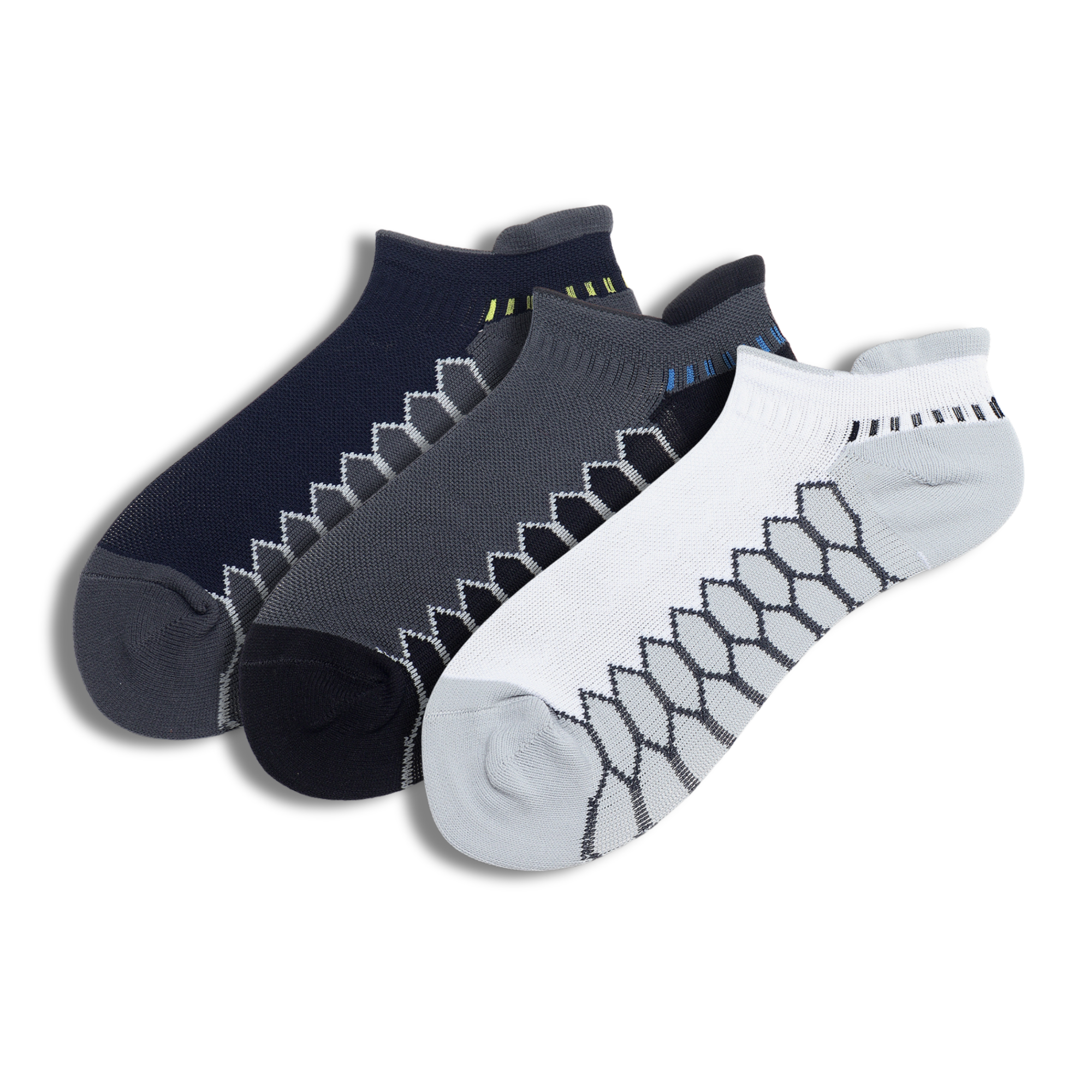 Enduro Step Greytones Pack of 3 Pairs | Performax Athletic | Ankle Sports Socks